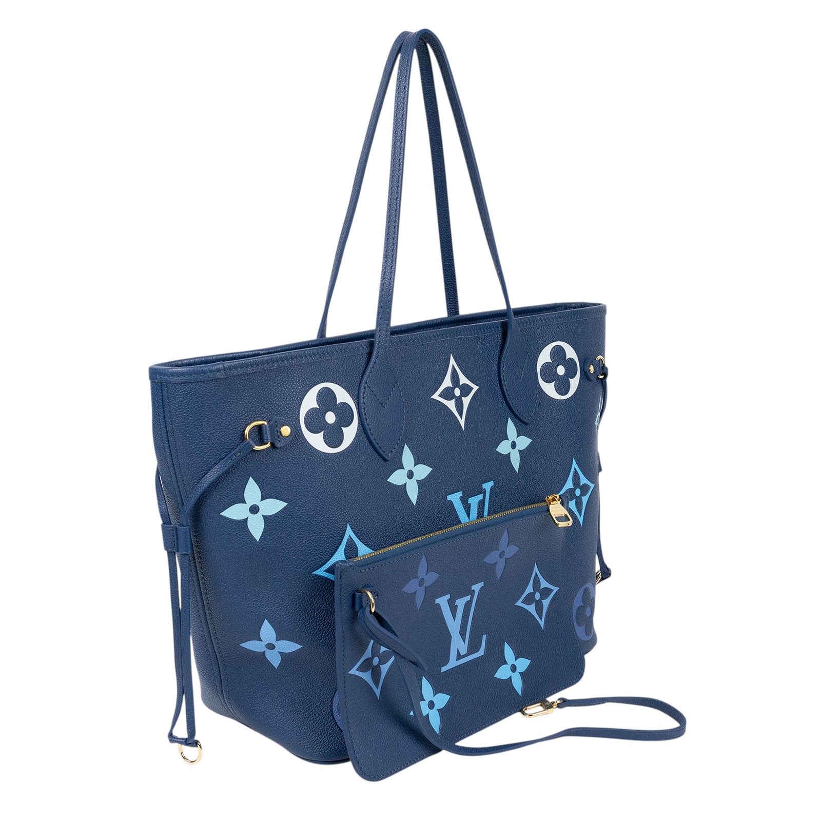 路易威登 LOUIS VUITTON Neverfull MM 托特包 漸層藍 M46514 晶片款 藍漸層NEVERFULL MM 防塵袋/內袋