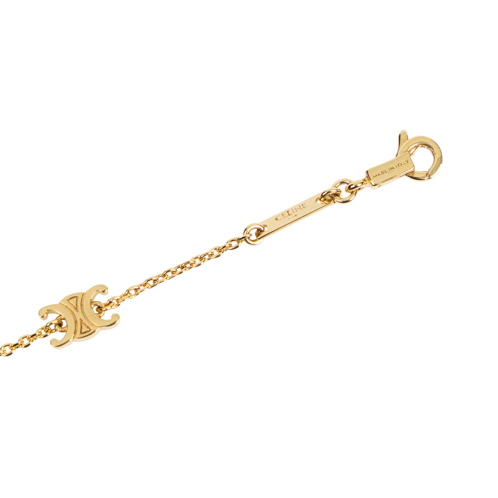 思琳 CELINE Triomphe 金色飾面 黃銅 迷你手鐲 460MT6BRA 金凱旋手鍊 原廠盒子/防塵袋/購買證明