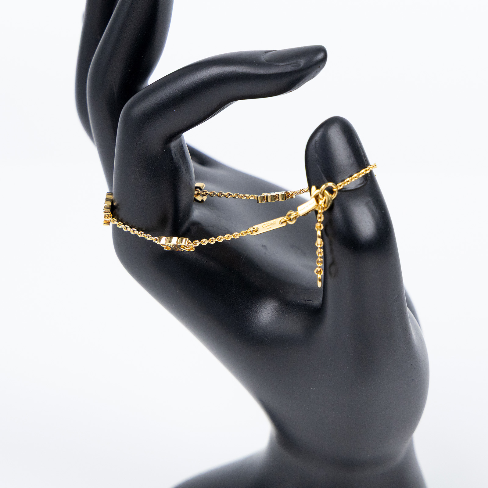 思琳 CELINE Triomphe 金色飾面 黃銅 迷你手鐲 460MT6BRA 金凱旋手鍊 原廠盒子/防塵袋/購買證明