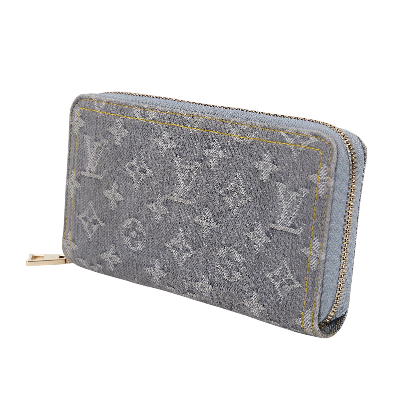 路易威登 LOUIS VUITTON 拉鏈錢包 Nautical 系列 M13214 晶片款 灰藍牛仔拉鍊長夾 原廠盒子/防塵袋
