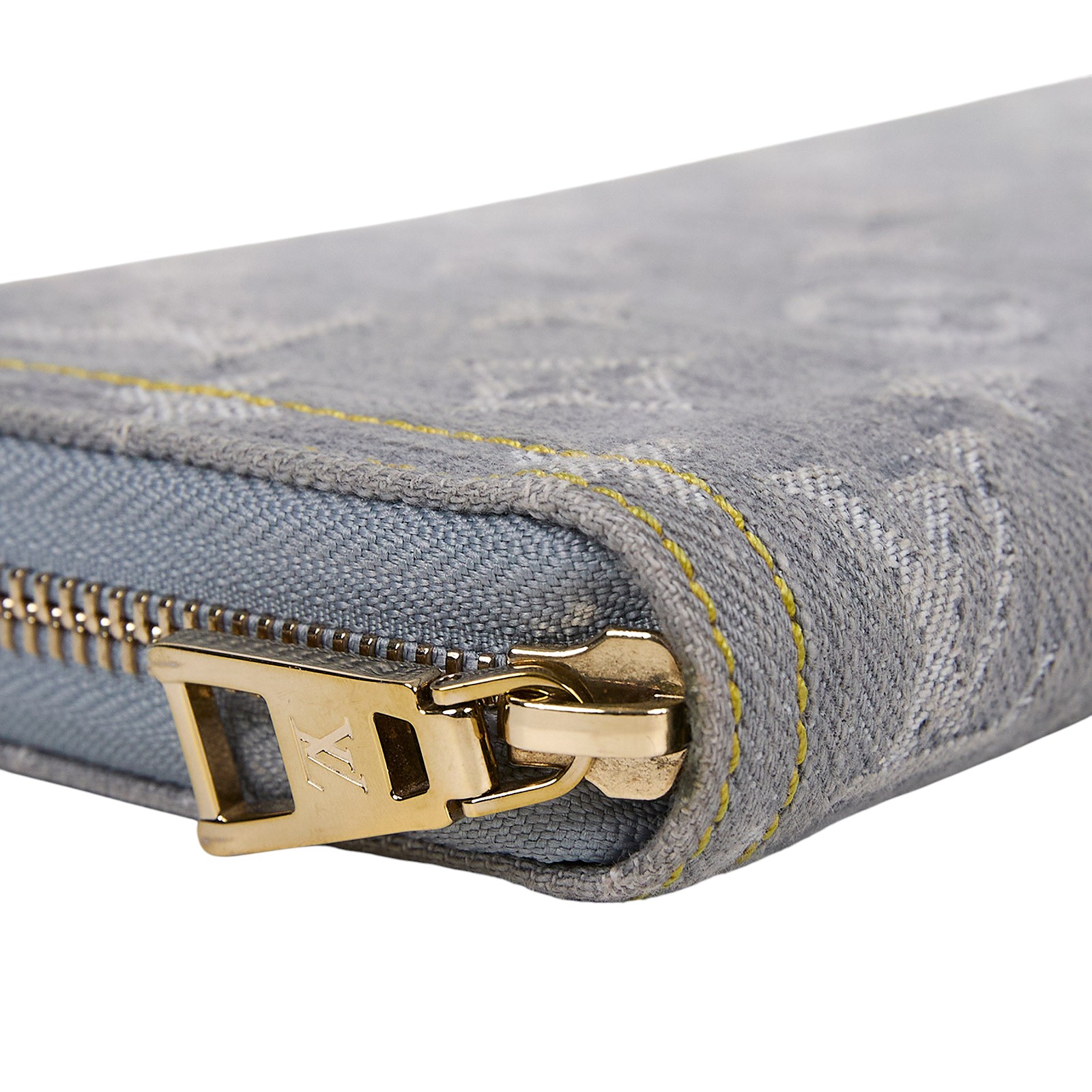 路易威登 LOUIS VUITTON 拉鏈錢包 Nautical 系列 M13214 晶片款 灰藍牛仔拉鍊長夾 原廠盒子/防塵袋