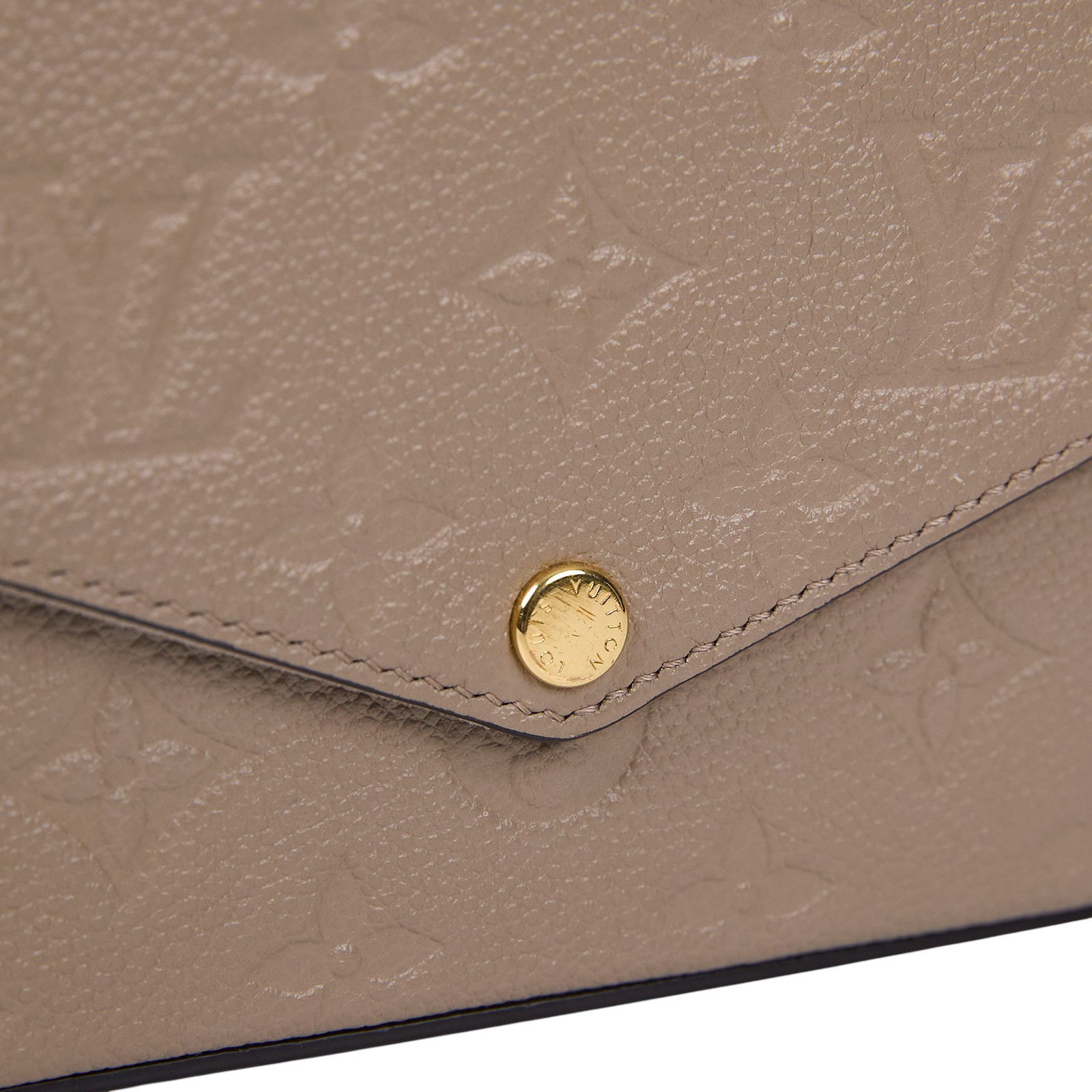 路易威登 LOUIS VUITTON Félicie Pochette 壓花皮格 WOC 翻蓋 斜背 鍊帶 肩背包 米色 M82609 晶片款  原廠盒子/防塵袋/背帶/內袋2