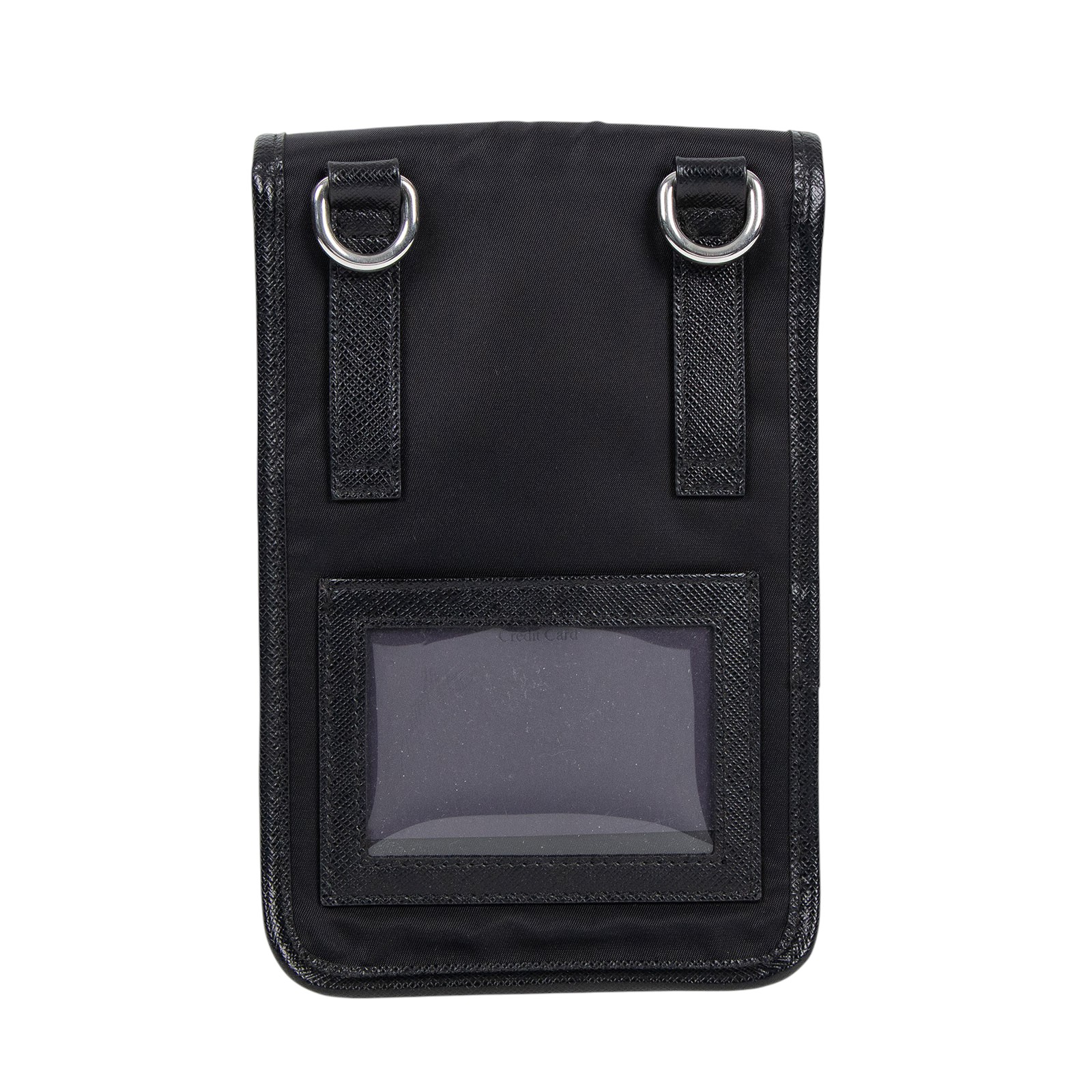 普拉達 PRADA Re-Nylon Saffiano 皮革 智慧型手機 保護套 2ZH109_2DMH 黑尼龍肩背包 原廠盒子/防塵袋