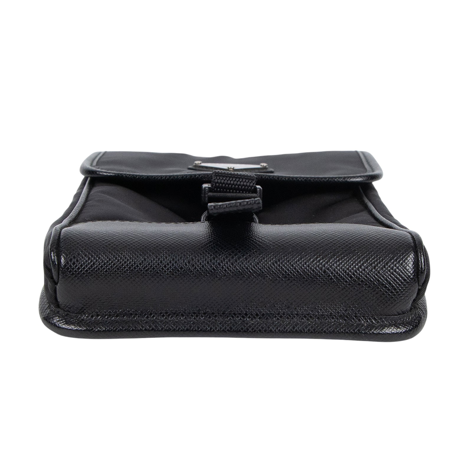 普拉達 PRADA Re-Nylon Saffiano 皮革 智慧型手機 保護套 2ZH109_2DMH 黑尼龍肩背包 原廠盒子/防塵袋