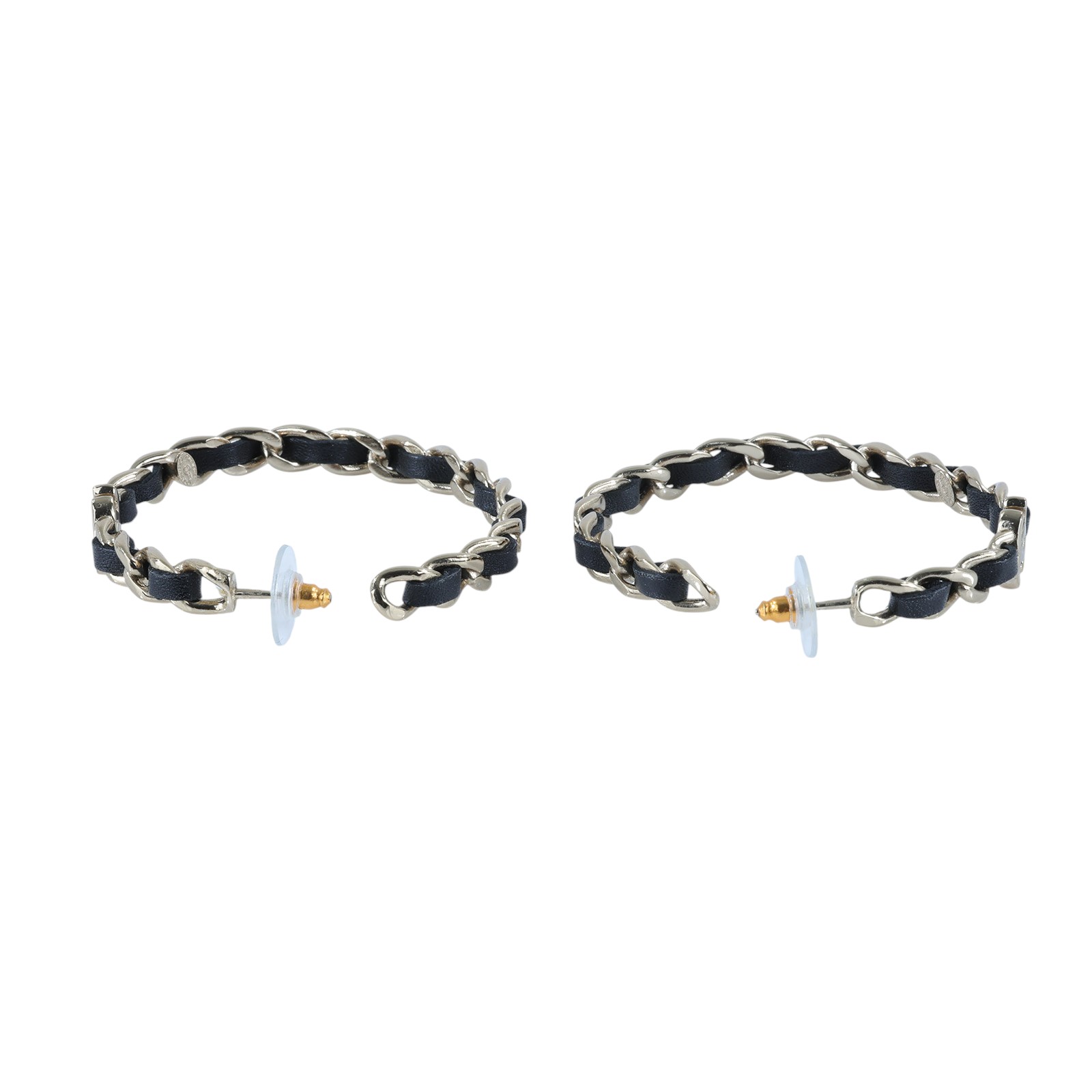 香奈兒 CHANEL 雙C 皮穿練 大圈 耳環 B20V 皮穿繩大圈耳環 無附屬品