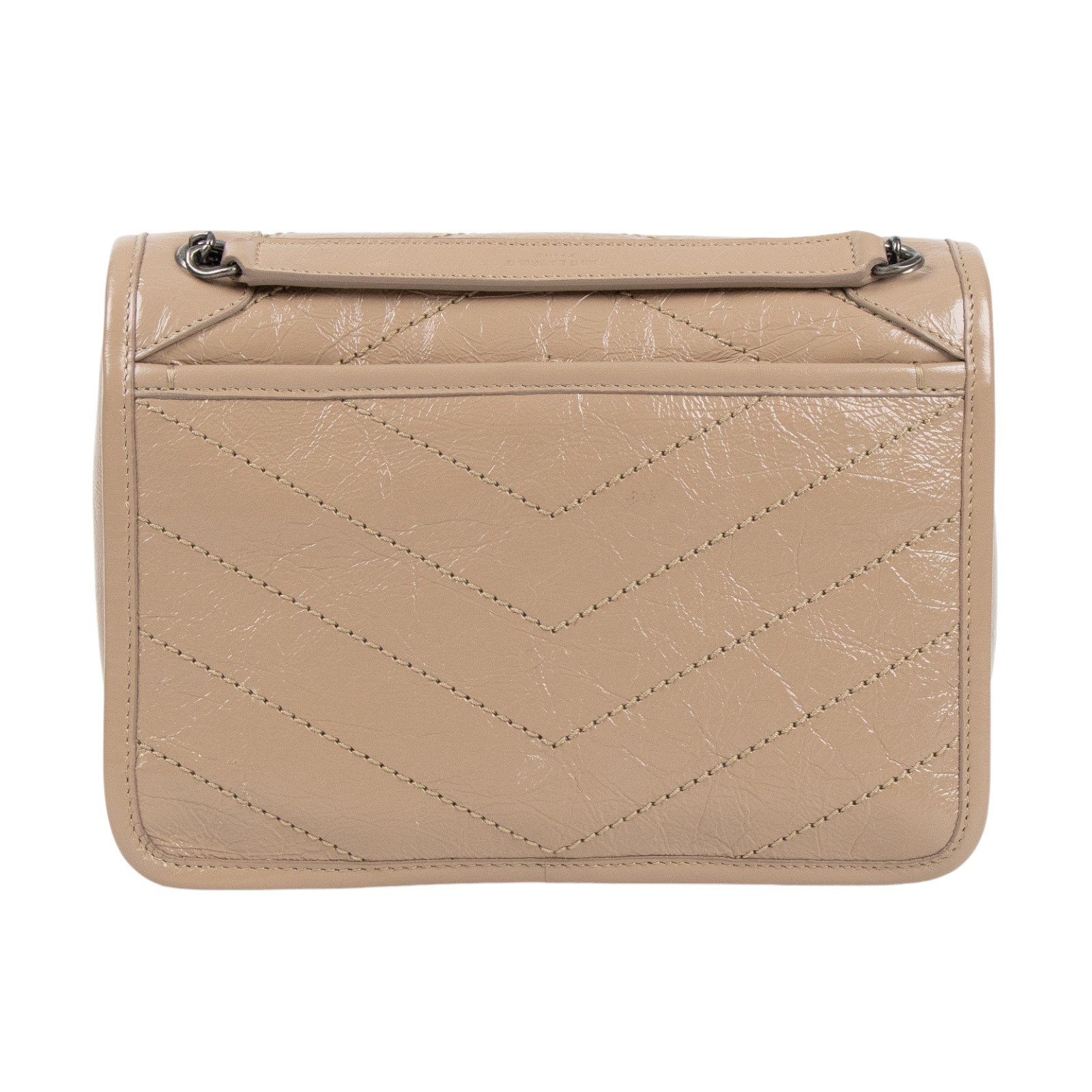 聖羅蘭 YSL SAINT LAURENT Niki 復古小牛皮 Baby 斜背 翻蓋包 5330370EN04 奶茶NIKI BABY肩背包 防塵袋