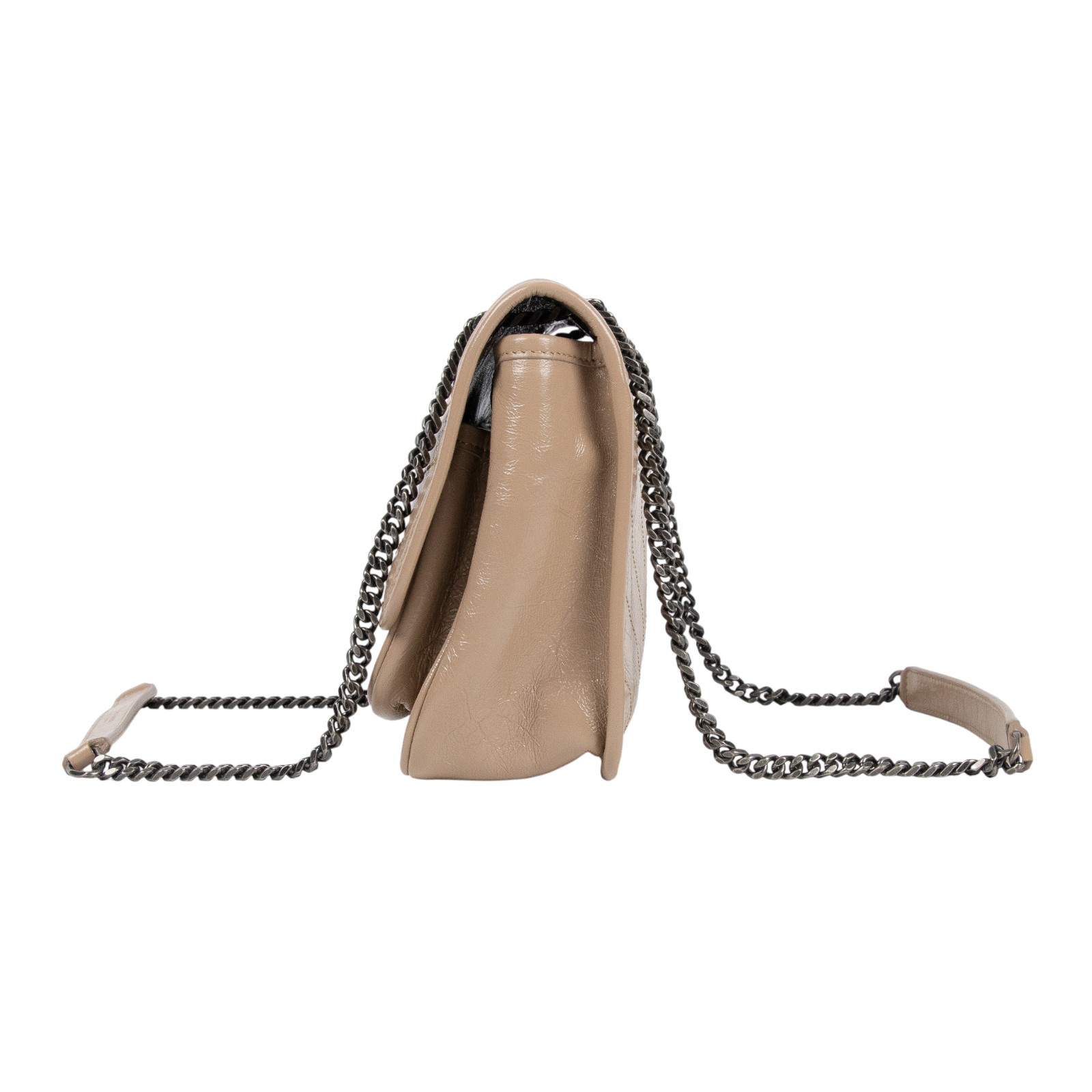 聖羅蘭 YSL SAINT LAURENT Niki 復古小牛皮 Baby 斜背 翻蓋包 5330370EN04 奶茶NIKI BABY肩背包 防塵袋