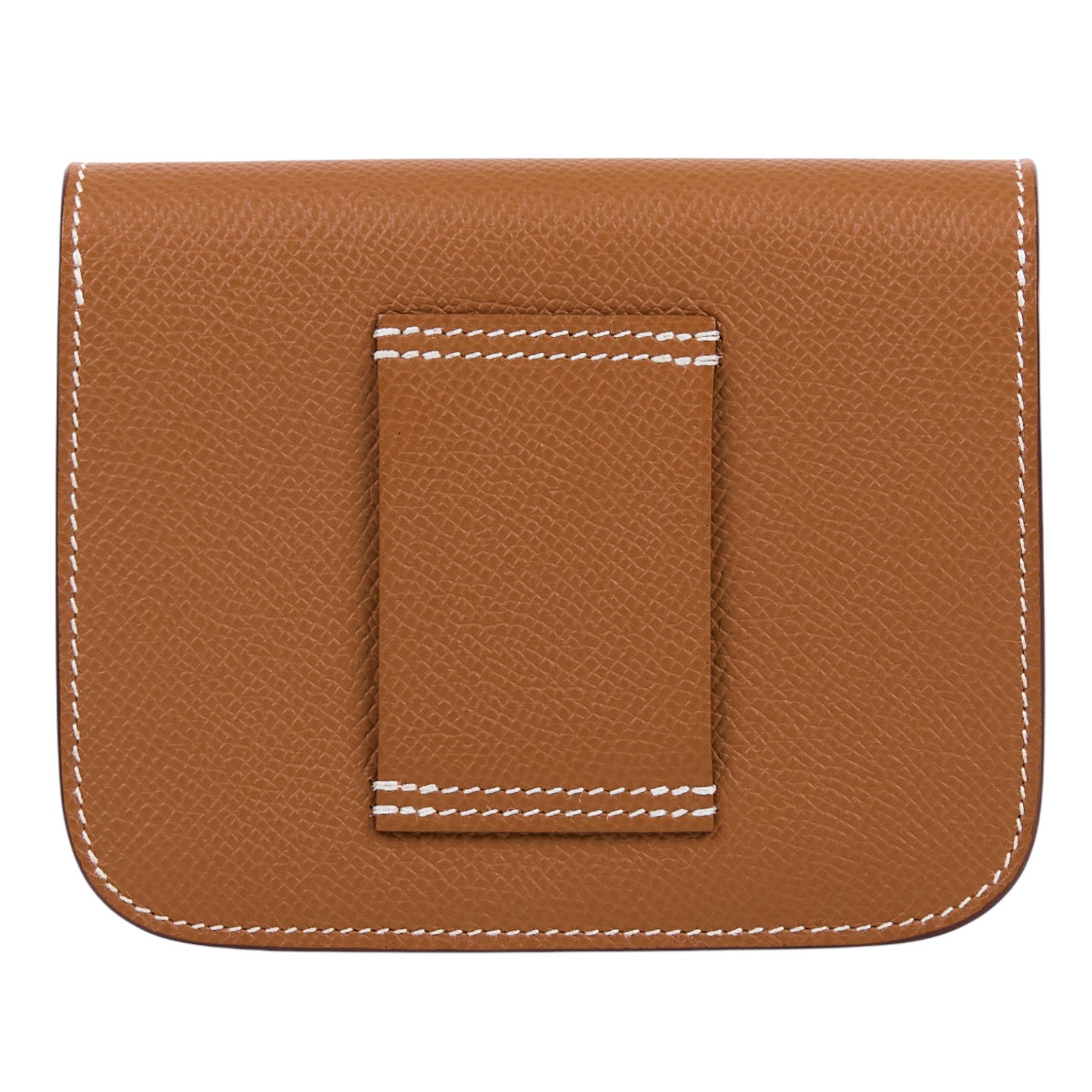 愛馬仕 Hermes Constance Slim 錢包 康康包 短夾 銀色五金 金棕色 H082060CK37 W AM 007 UH  原廠盒子/內袋