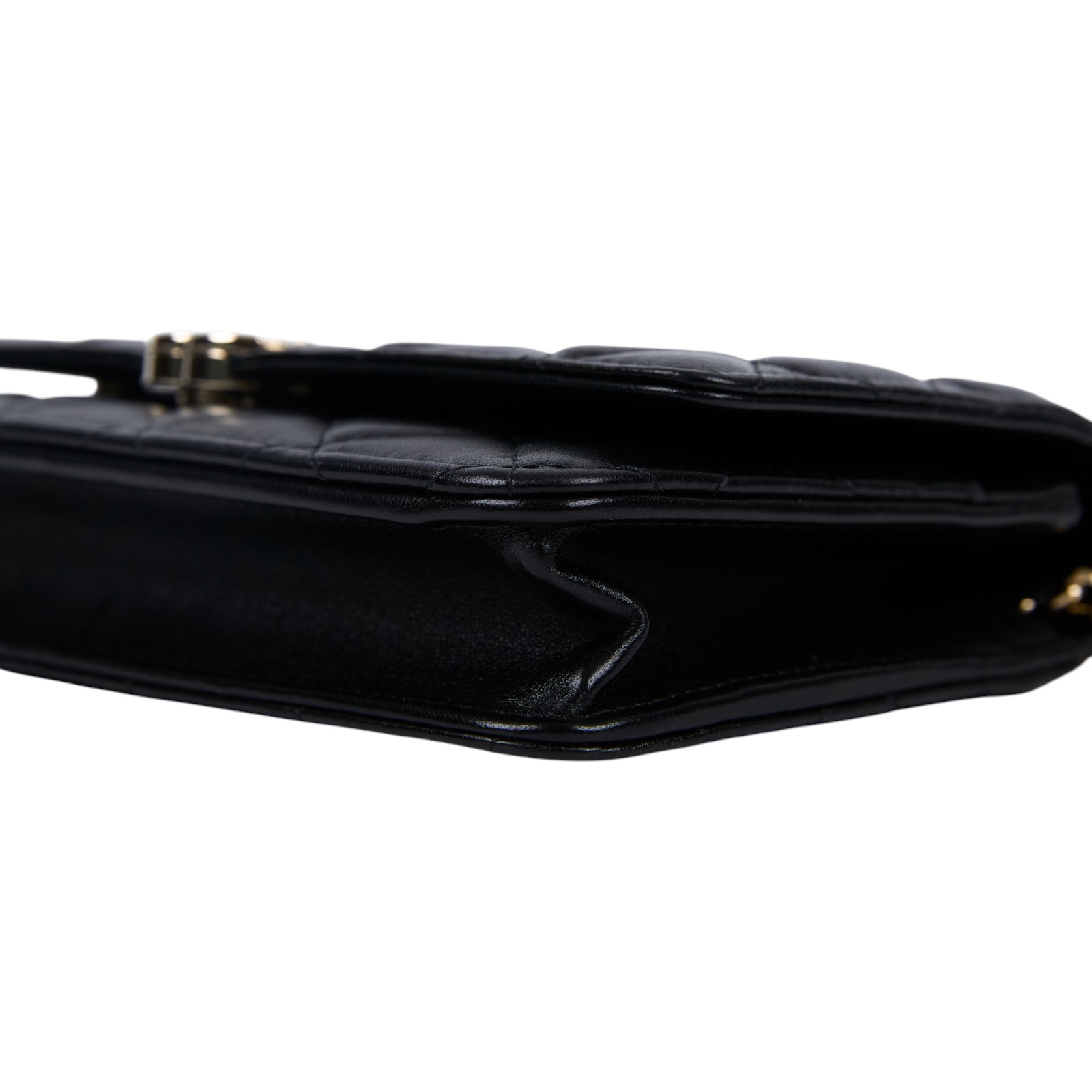 香奈兒 CHANEL WOC with Handle 皮穿鏈 錢包 AP2844 晶片款 黑金羊HANDLE WOC 原廠盒子/防塵袋