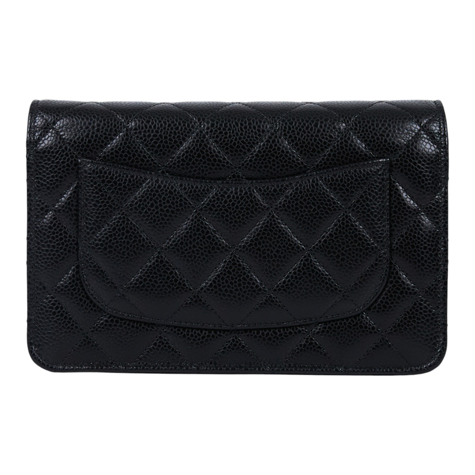 香奈兒 CHANEL 經典鏈子皮夾 菱格紋 CC LOGO AP0250 Y01588 晶片款 黑銀荔枝WOC 原廠盒子/防塵袋/購買證明