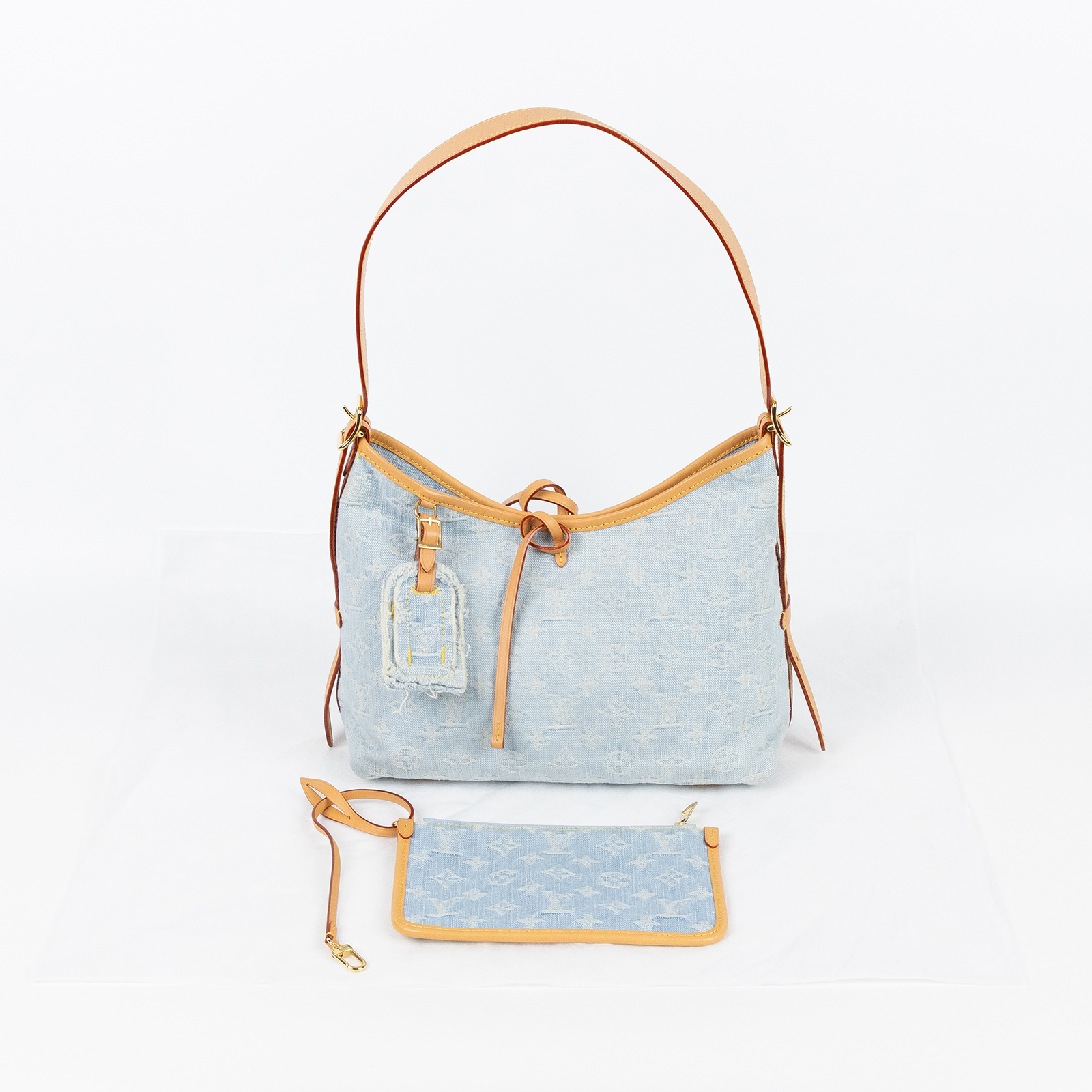路易威登 LOUIS VUITTON CarryAll PM 肩背包 丹寧 M11462 晶片款 丹寧CARRYALL PM 內袋/吊牌