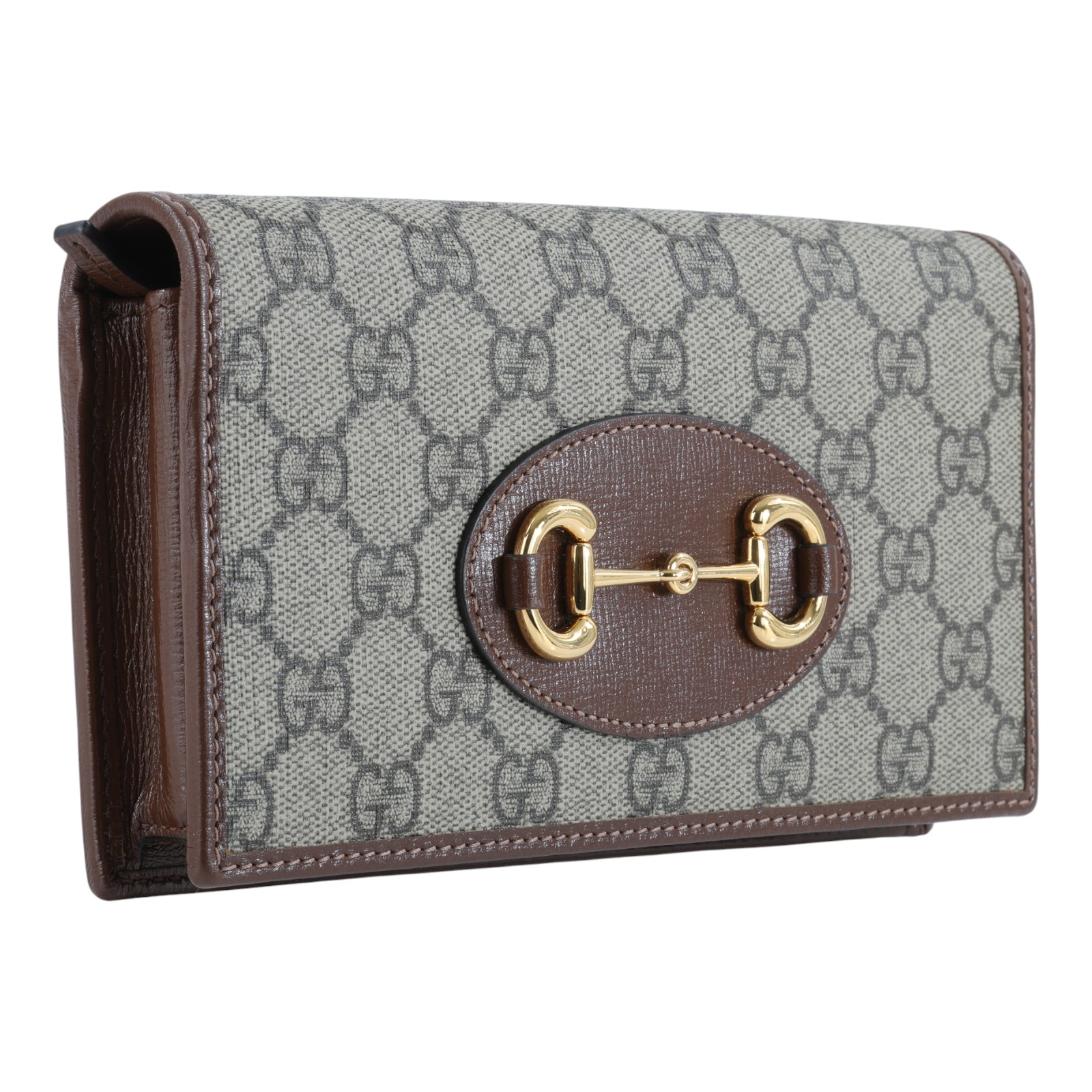 古馳 GUCCI Horsebit 1955 WOC 馬銜釦 金鍊 肩背 斜背 手拿包 621892 92TCG 咖原花1955 WOC 原廠盒子/防塵袋