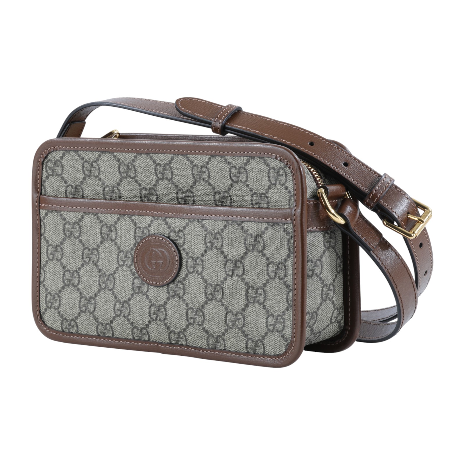 古馳 GUCCI Interlocking G 迷你袋 隨身 肩背 斜背包 658572 92TCG 棕GG紋相機包 無附屬品