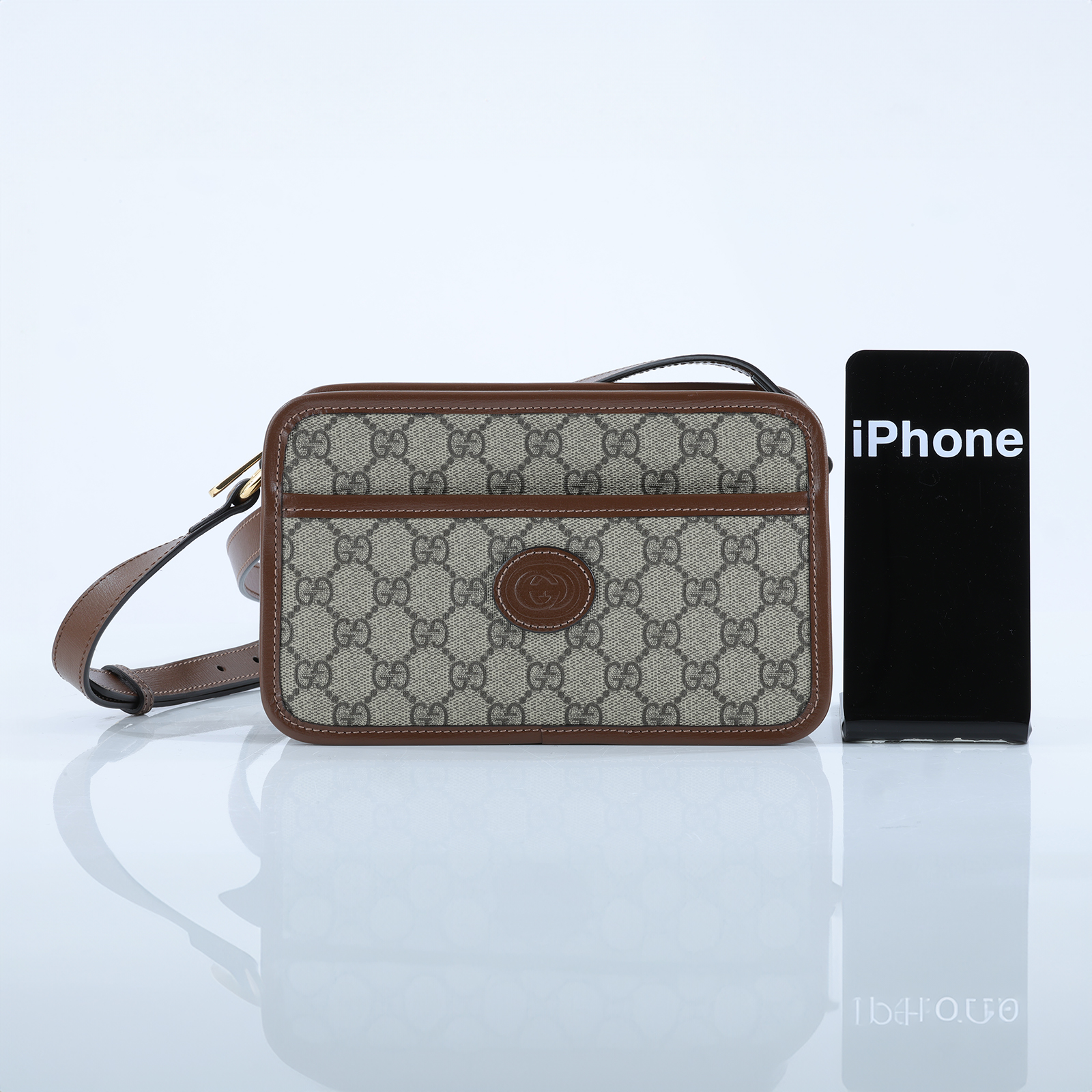 古馳 GUCCI Interlocking G 迷你袋 隨身 肩背 斜背包 658572 92TCG 棕GG紋相機包 無附屬品
