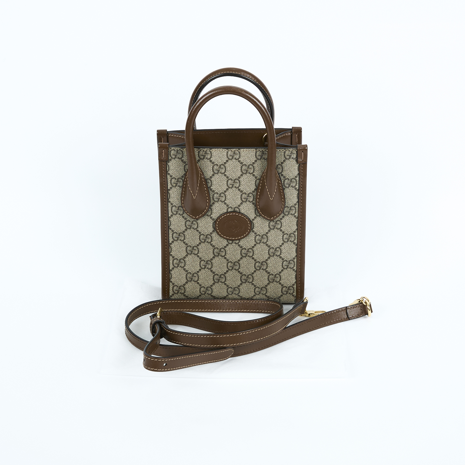 古馳 GUCCI Interlocking G 迷你 手提袋 671623 92TCG 咖INTERLOCKING琴譜 無附屬品