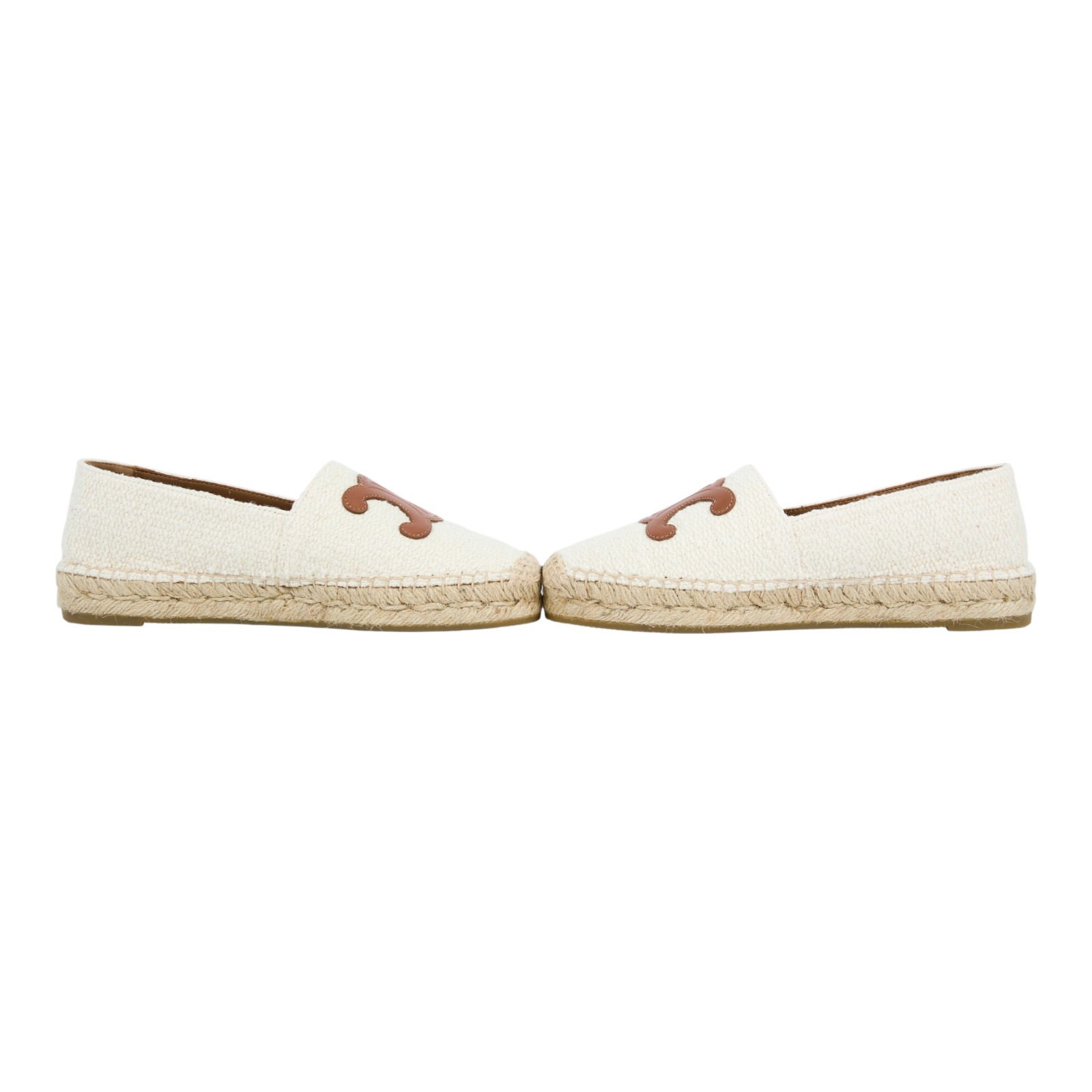 思琳 CELINE Les Espadrilles 漁夫鞋 354432278C_38 米白凱旋門草編鞋#38 原廠盒子/防塵袋