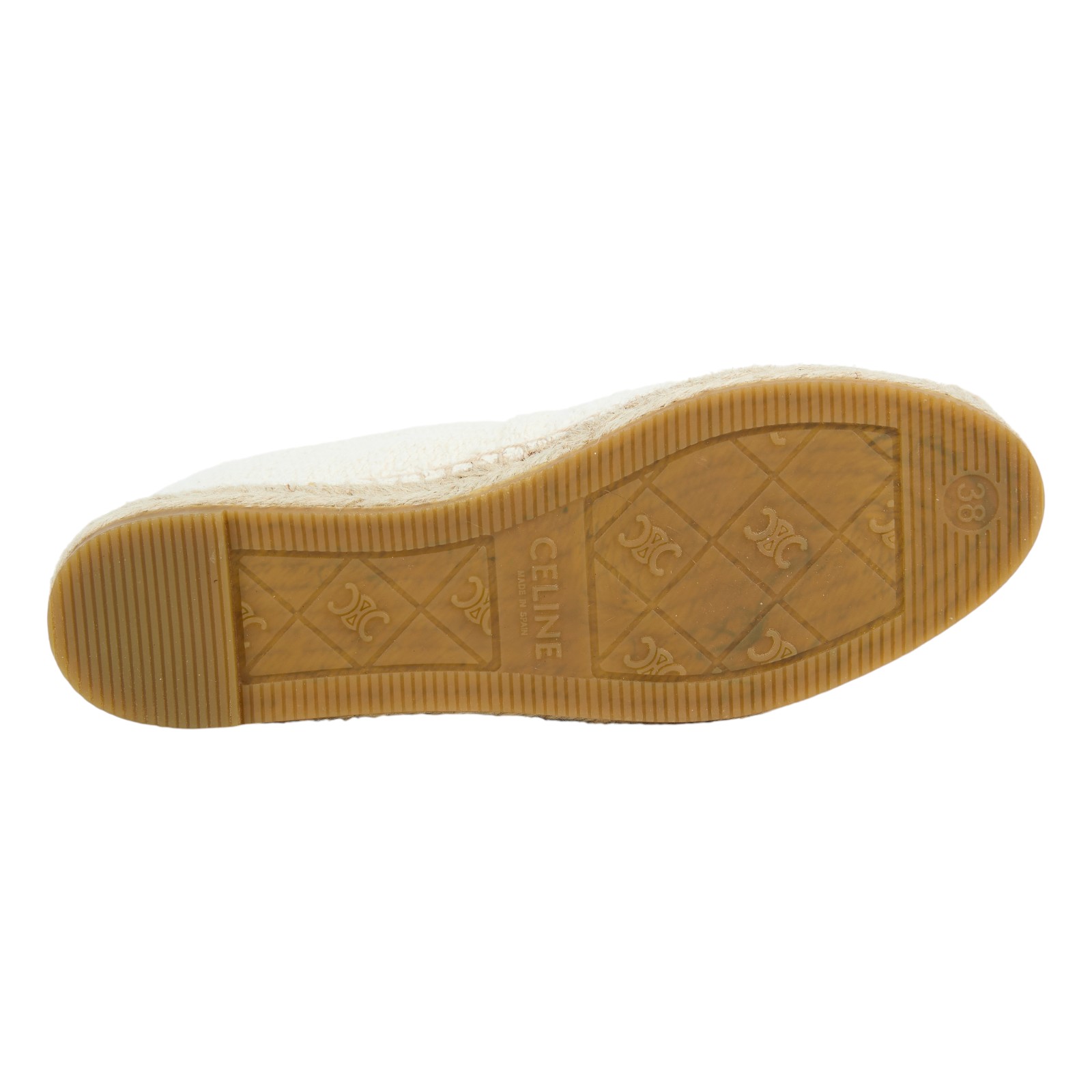 思琳 CELINE Les Espadrilles 漁夫鞋 354432278C_38 米白凱旋門草編鞋#38 原廠盒子/防塵袋