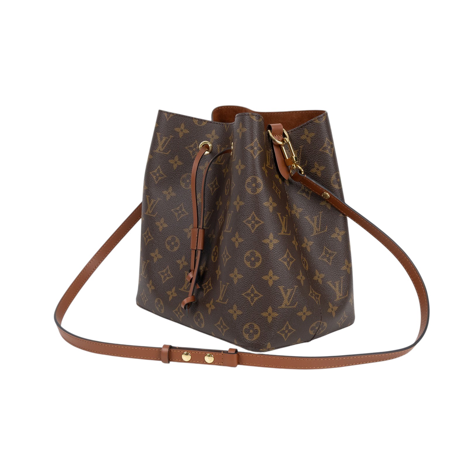 路易威登 LOUIS VUITTON NéoNoé MM 經典帆布 肩背 水桶包 棕色 M44887 晶片款 棕色原花NEONOE 防塵袋/背帶/購買證明