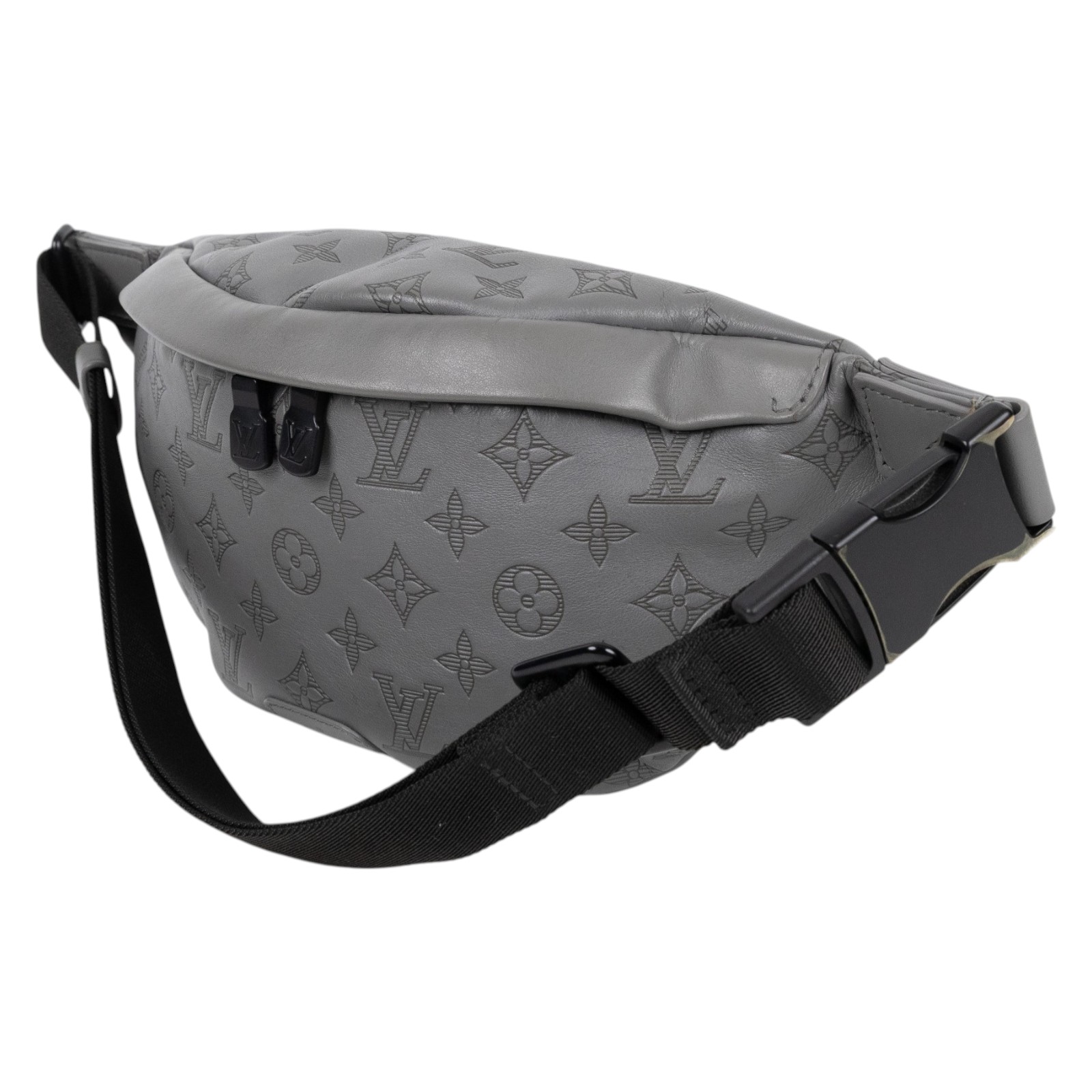 路易威登 LOUIS VUITTON Discovery 腰包 灰色 M46108 晶片款 灰壓紋DISCOVERY腰包 原廠盒子/防塵袋/購買證明