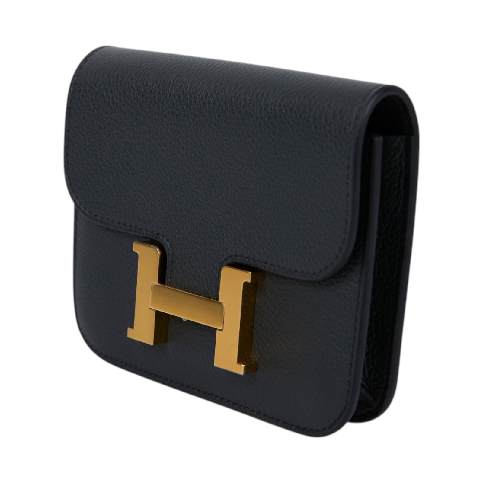 愛馬仕 Hermes Constance Bag 康康包 短夾 Slim  CNSLIM W刻 灰藍CONSTANCE SLIM 原廠盒子