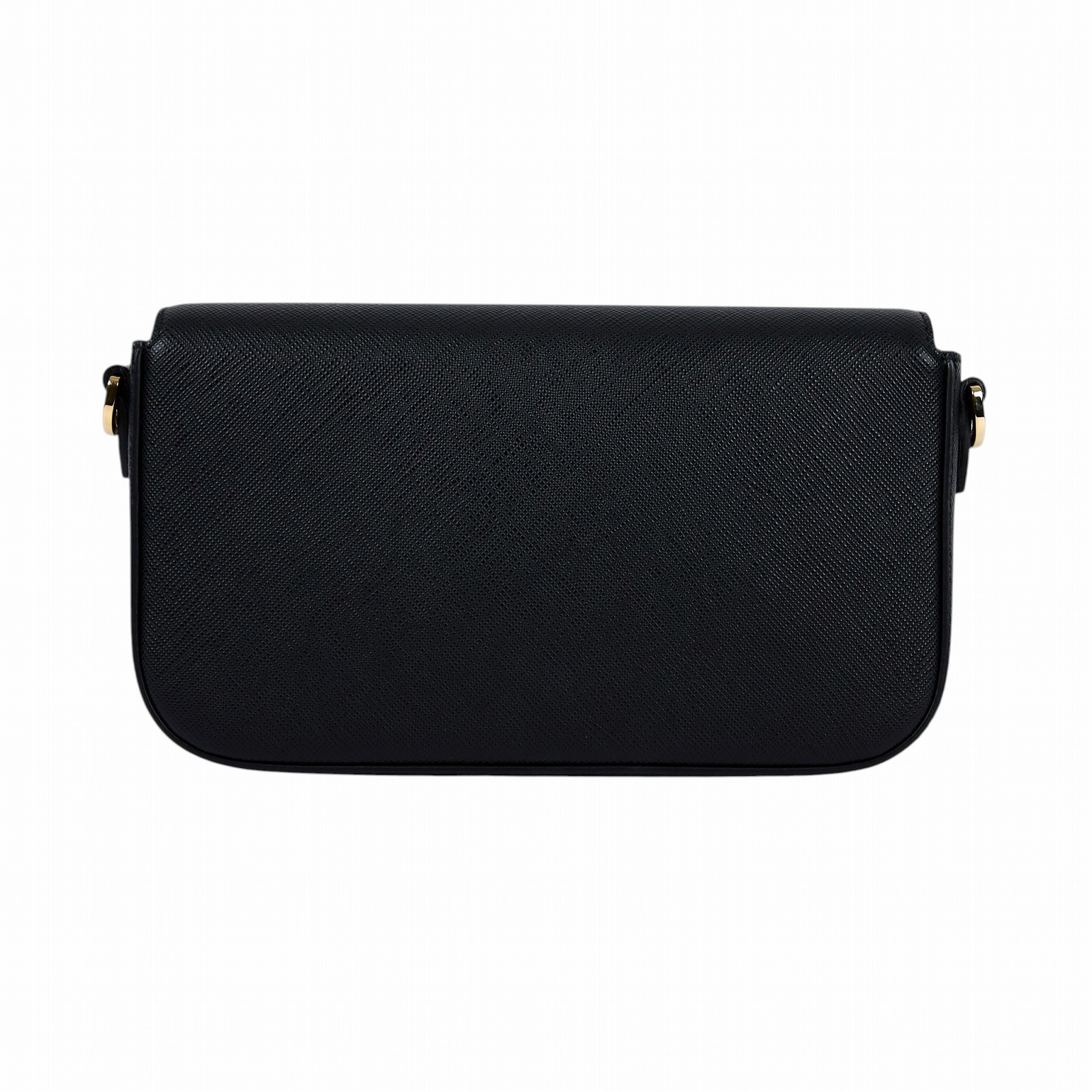 普拉達 PRADA SAFFIANO 肩背包 斜背包 1BD356_NZV 黑金SAFFIANO 肩背包 2WAY 原廠盒子/防塵袋/背帶2