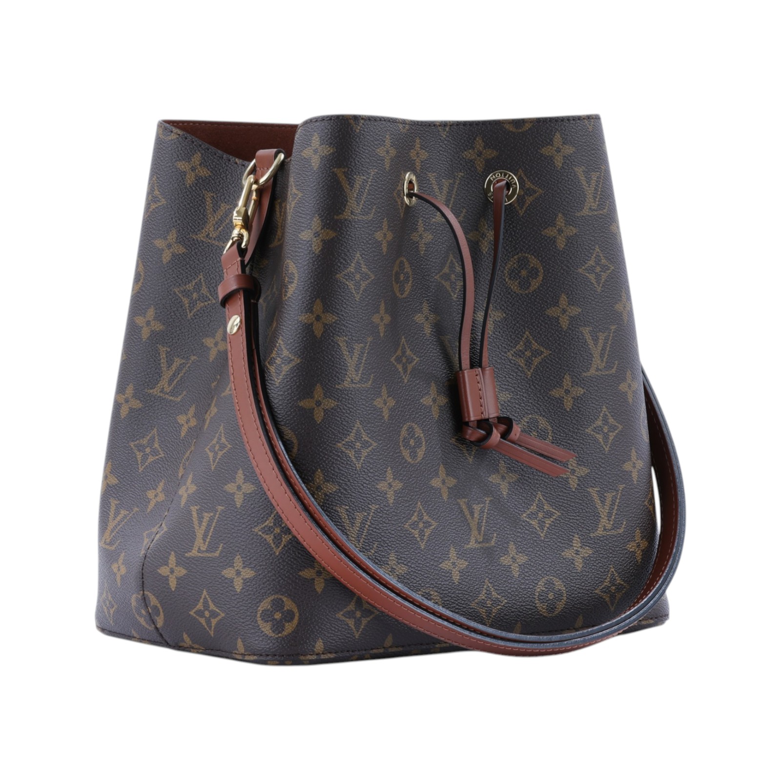 路易威登 LOUIS VUITTON NéoNoé MM 經典帆布 肩背 水桶包 棕色 M44887 晶片款 棕原花NéoNoé MM 原廠盒子/防塵袋/背帶