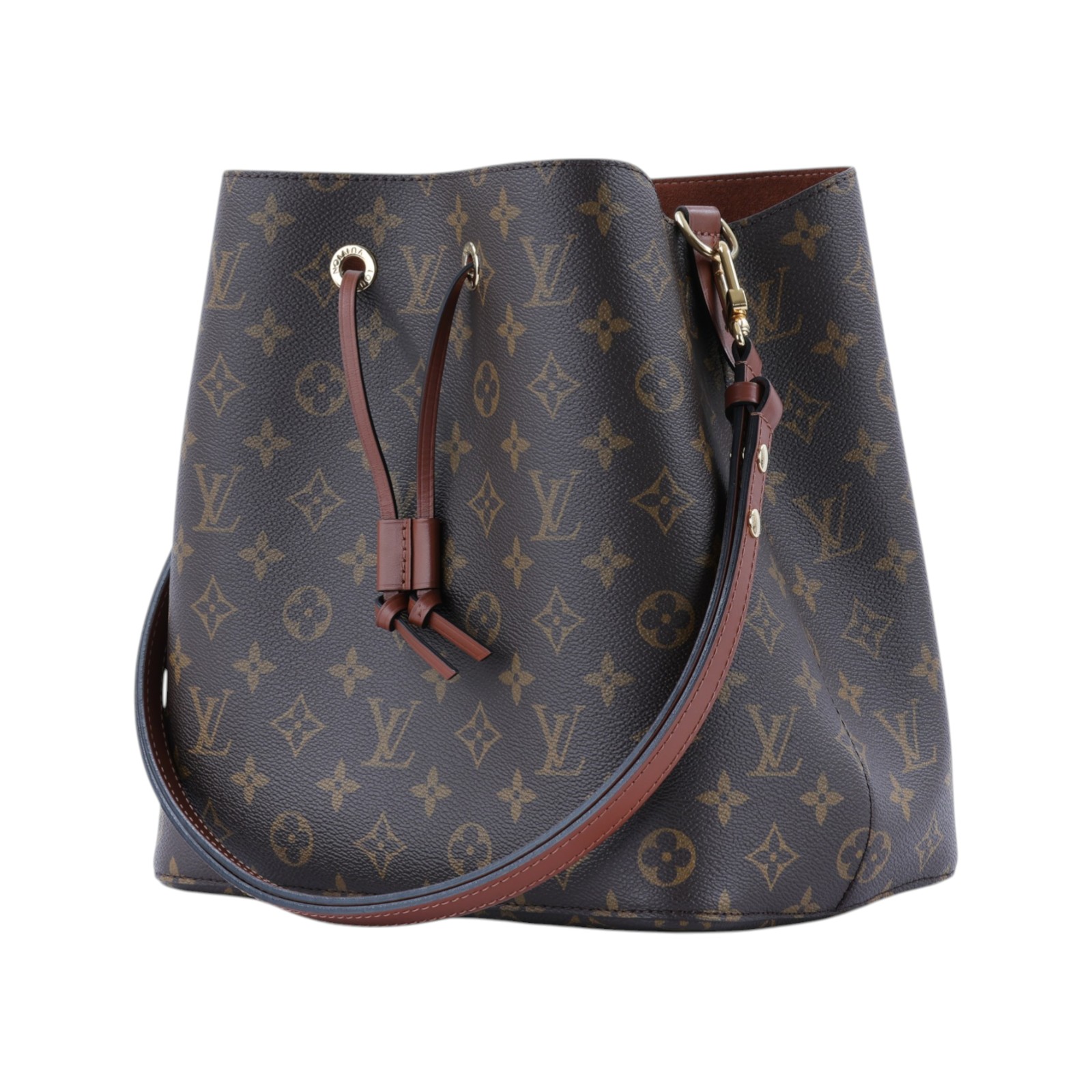 路易威登 LOUIS VUITTON NéoNoé MM 經典帆布 肩背 水桶包 棕色 M44887 晶片款 棕原花NéoNoé MM 原廠盒子/防塵袋/背帶