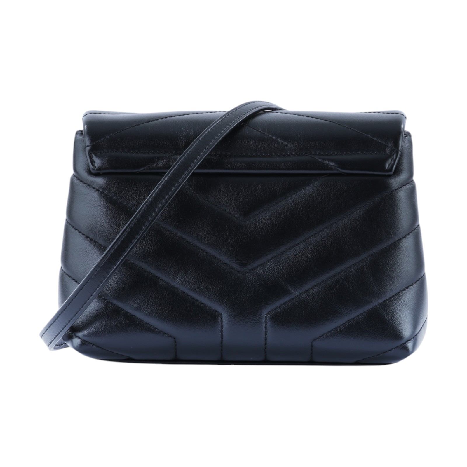 聖羅蘭 YSL SAINT LAURENT Loulou 絎縫 皮革 TOY 手袋 銀色五金 630951DV706 黑Loulou Toy 原廠盒子/購買證明