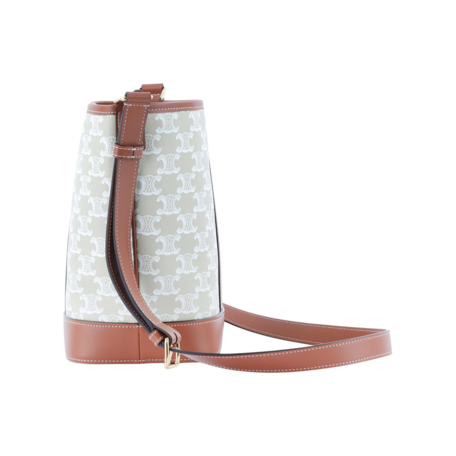 思琳 CELINE Triomphe帆布 小型 Bucket 肩背 水桶包 191442CAS 米棕TRIOMPHE BUCKET  SMALL 防塵袋