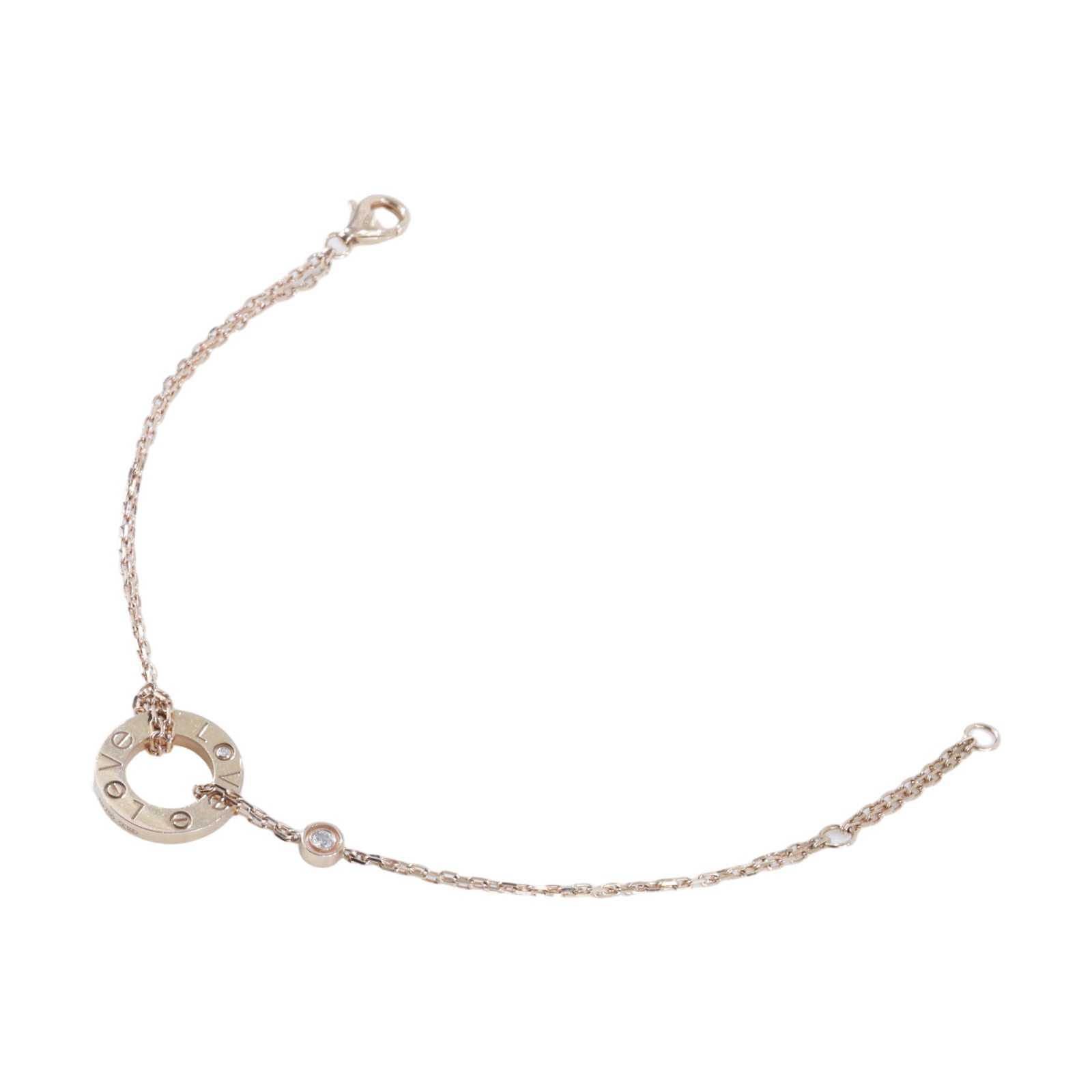 卡地亞 CARTIER LOVE手環 鍊帶 2顆鑽石 B6063600 RG LOVE 2P手鍊 原廠盒子2/保證卡