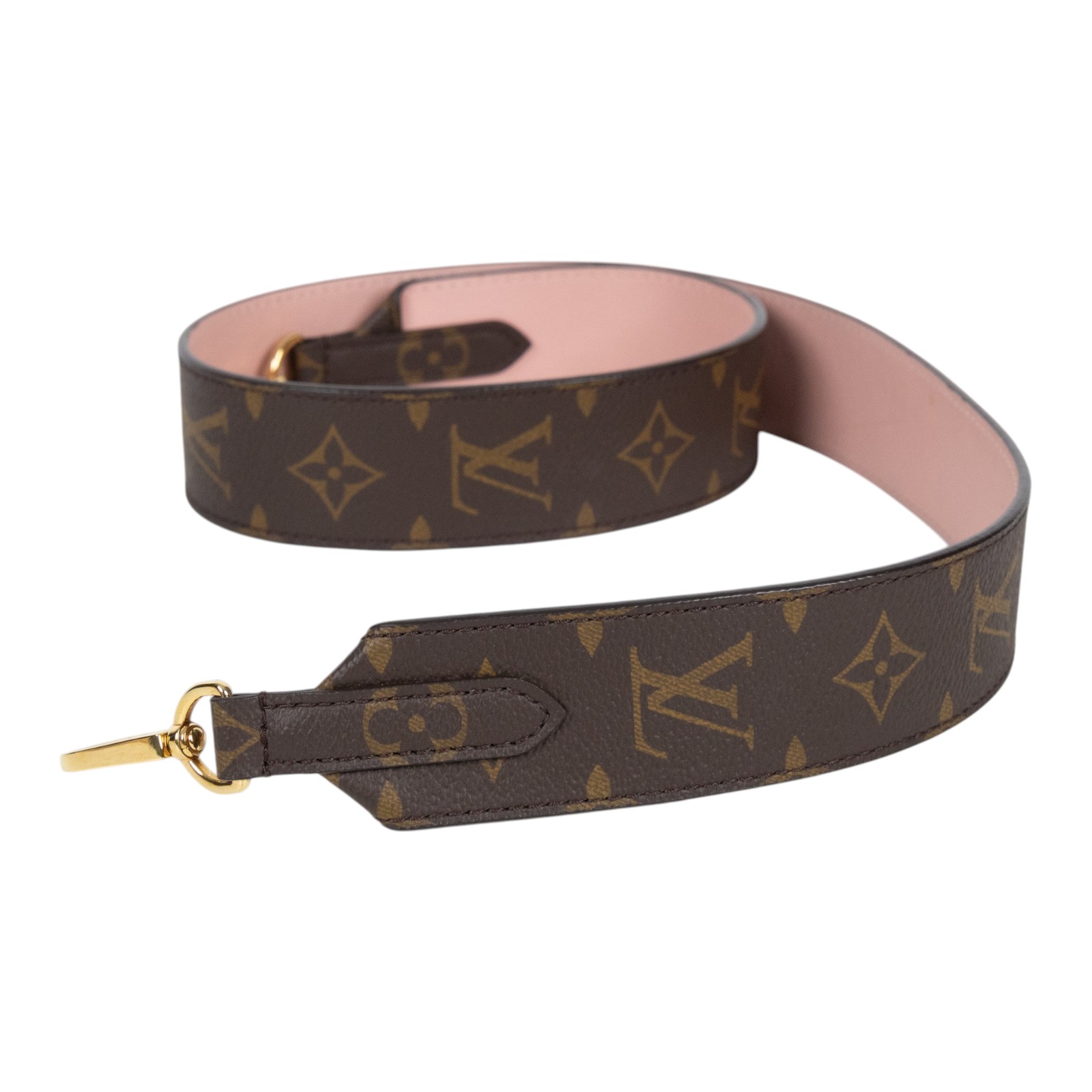 路易威登 LOUIS VUITTON Monogram 肩帶 J02330 粉原花背帶 原廠盒子/防塵袋/購買證明