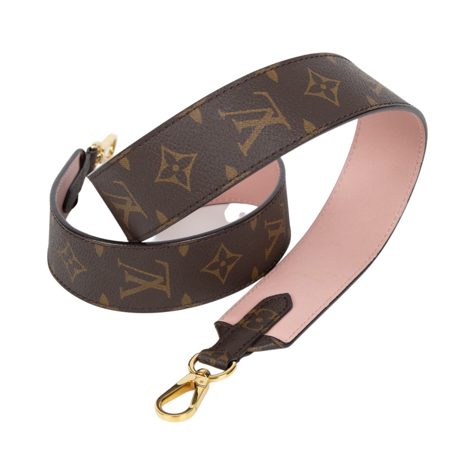 路易威登 LOUIS VUITTON Monogram 肩帶 J02330 粉原花背帶 原廠盒子/防塵袋/購買證明