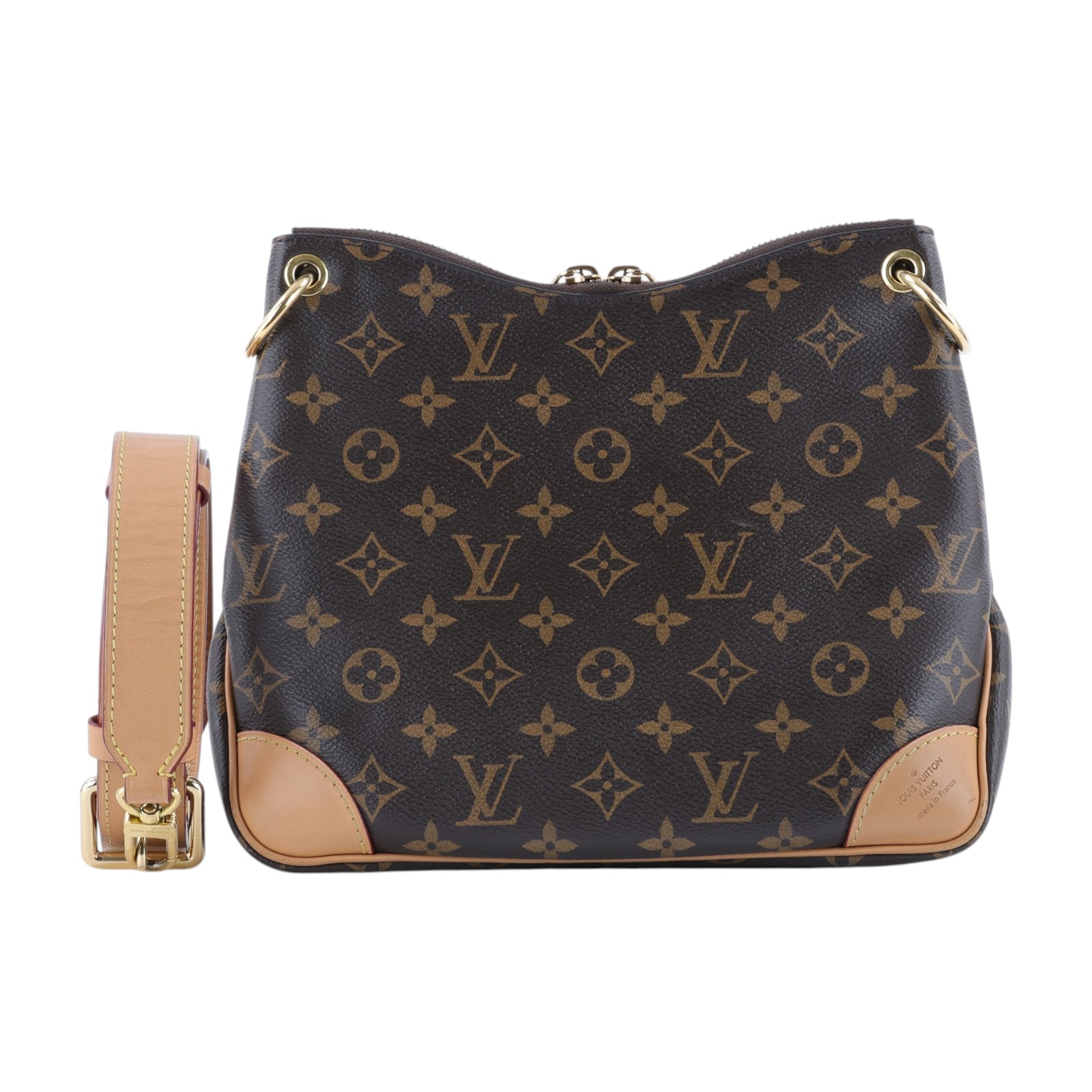 路易威登 LOUIS VUITTON Odéon PM 經典原花 天然色皮革 拉鍊 肩背 斜背包 M45354 晶片款  原廠盒子/防塵袋/購買證明/吊牌