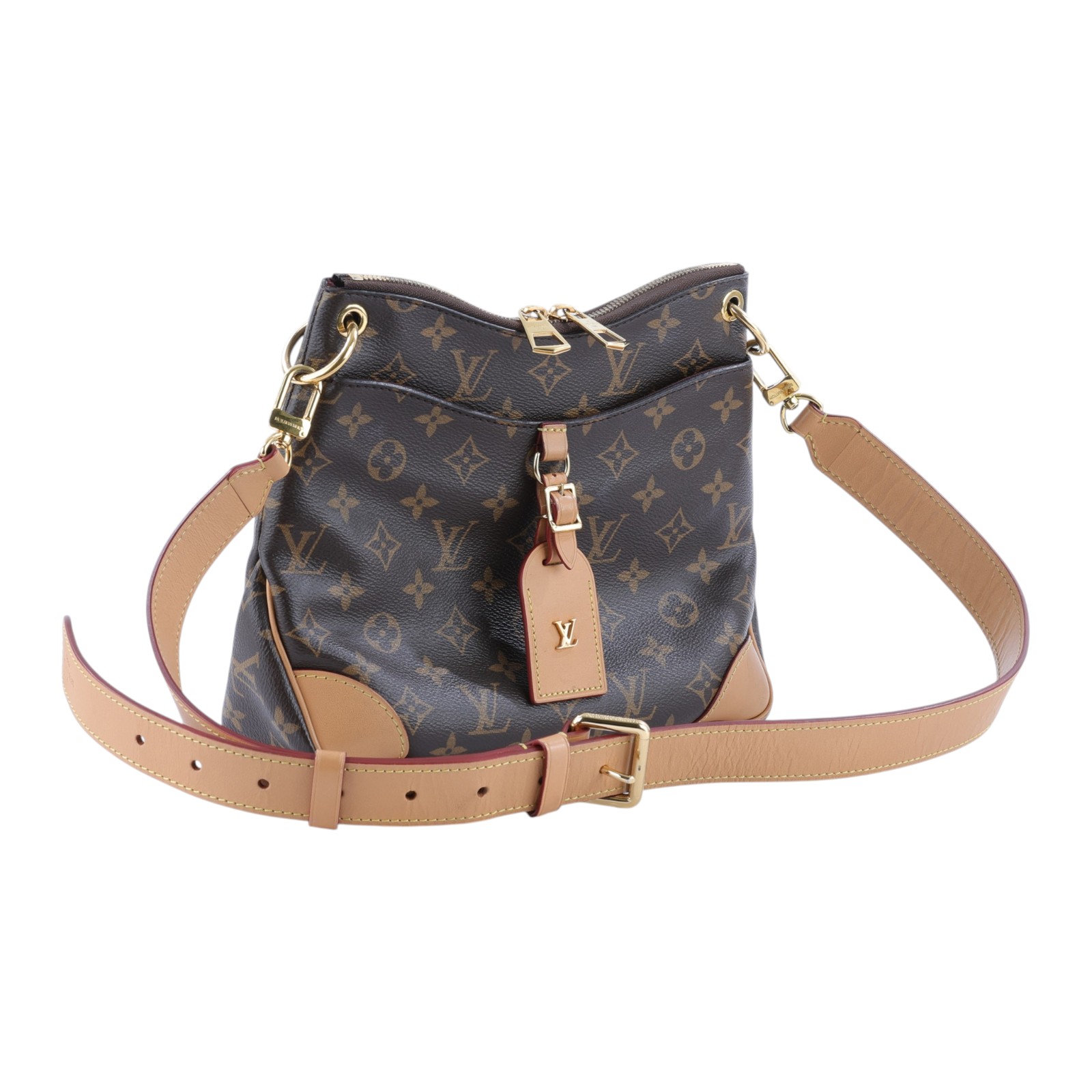 路易威登 LOUIS VUITTON Odéon PM 經典原花 天然色皮革 拉鍊 肩背 斜背包 M45354 晶片款  原廠盒子/防塵袋/購買證明/吊牌