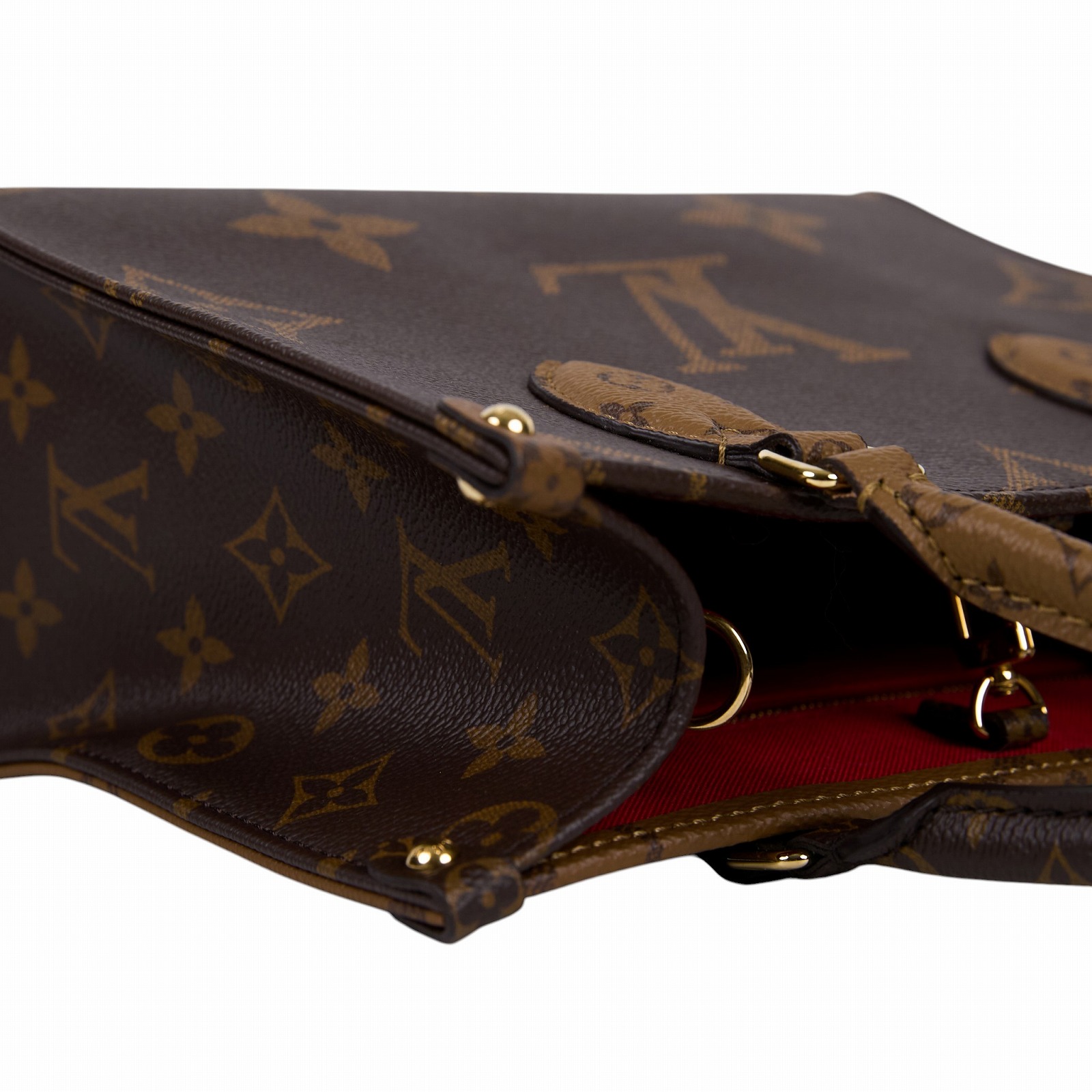路易威登 LOUIS VUITTON OnTheGo PM 雙色帆布 手提 斜背包 M46373 晶片款  原廠盒子/防塵袋/背帶/內袋/購買證明