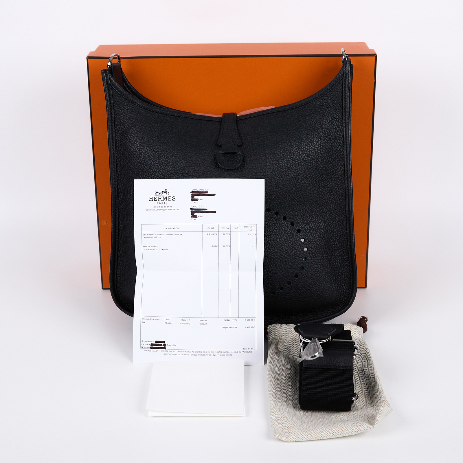 愛馬仕 Hermes Evelyne Bag 伊芙琳包 29 馬蹄型 EV29 W UY 005 TM  原廠盒子/防塵袋(背帶用)/背帶