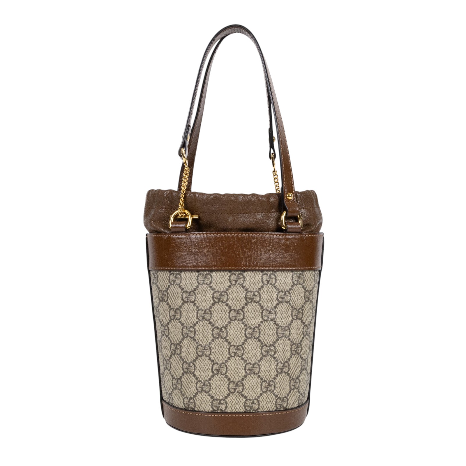 古馳 GUCCI 1955 馬銜扣 帆布牛皮飾邊 水桶包 637115 92TPG 1955 馬銜扣帆布牛皮水桶包 防塵袋