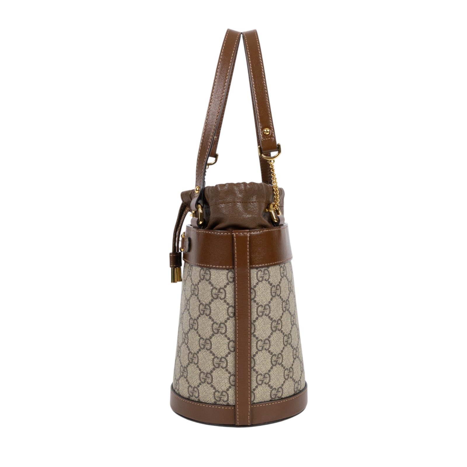 古馳 GUCCI 1955 馬銜扣 帆布牛皮飾邊 水桶包 637115 92TPG 1955 馬銜扣帆布牛皮水桶包 防塵袋