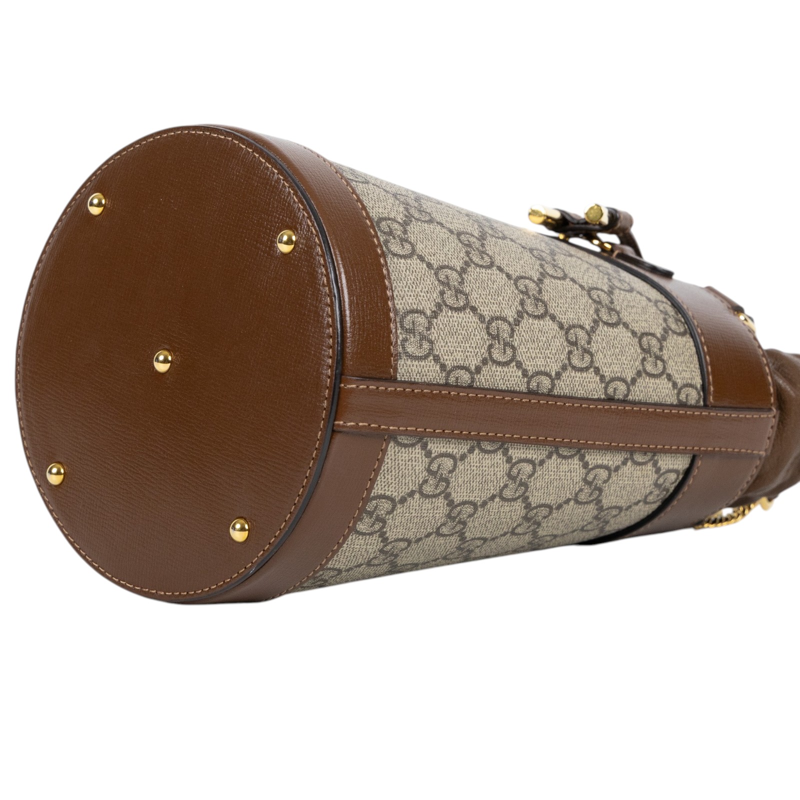 古馳 GUCCI 1955 馬銜扣 帆布牛皮飾邊 水桶包 637115 92TPG 1955 馬銜扣帆布牛皮水桶包 防塵袋