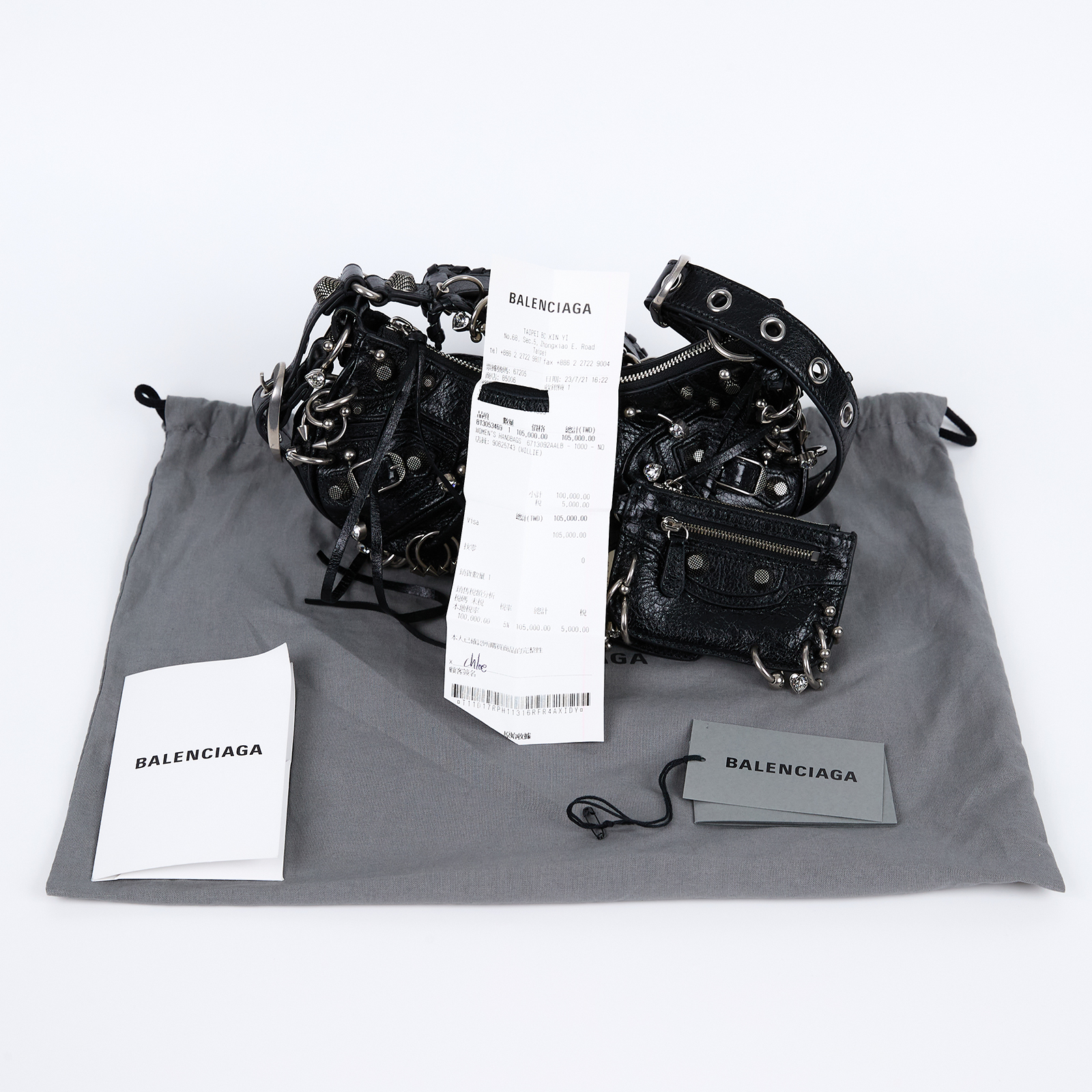 巴黎世家 BALENCIAGA Le cagole XS 半月 可頌包 6713092AALB  防塵袋/鏡子/內袋/購買證明