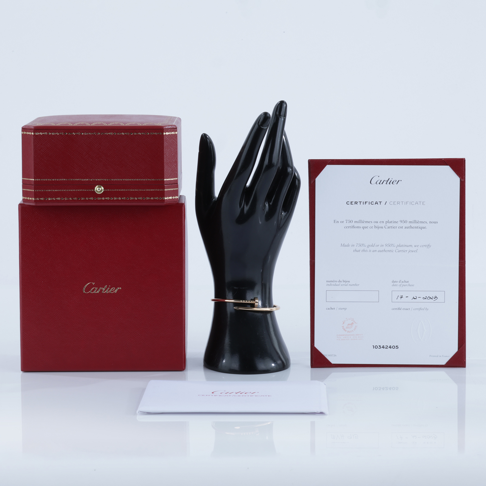 卡地亞 CARTIER Juste un Clou 手環 小型 B6062615 K18YG JUSTE EN CLOU 釘子手環#15 原廠盒子2/保證卡