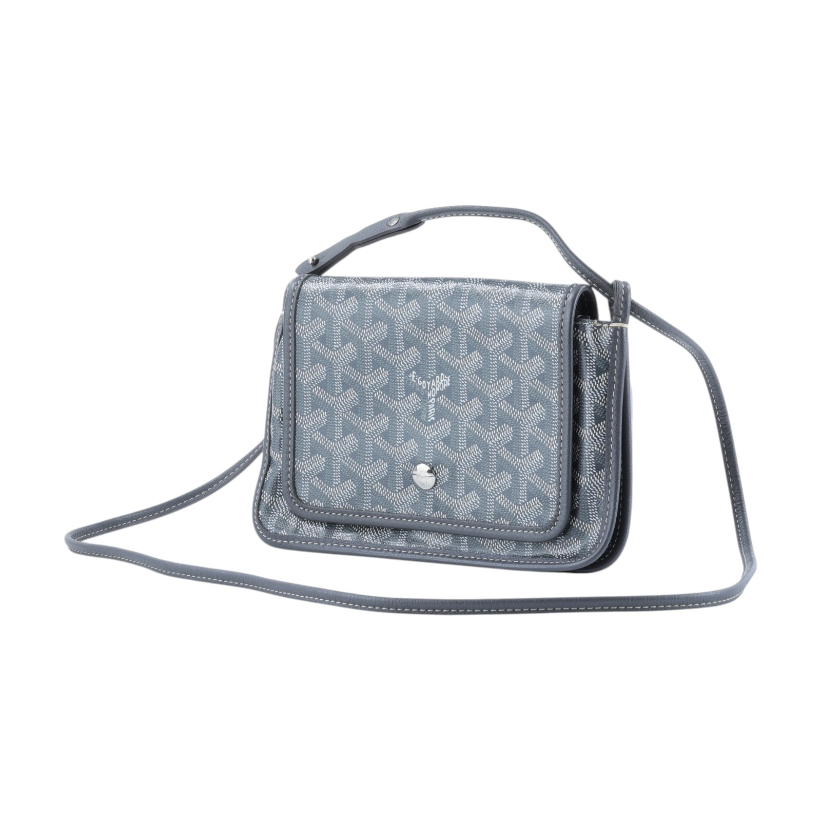 高雅德 GOYARD Plumet Pocket Wallet 肩背 隨身錢包 PLUMETPMLTY 灰PLUMET POCKET 背帶