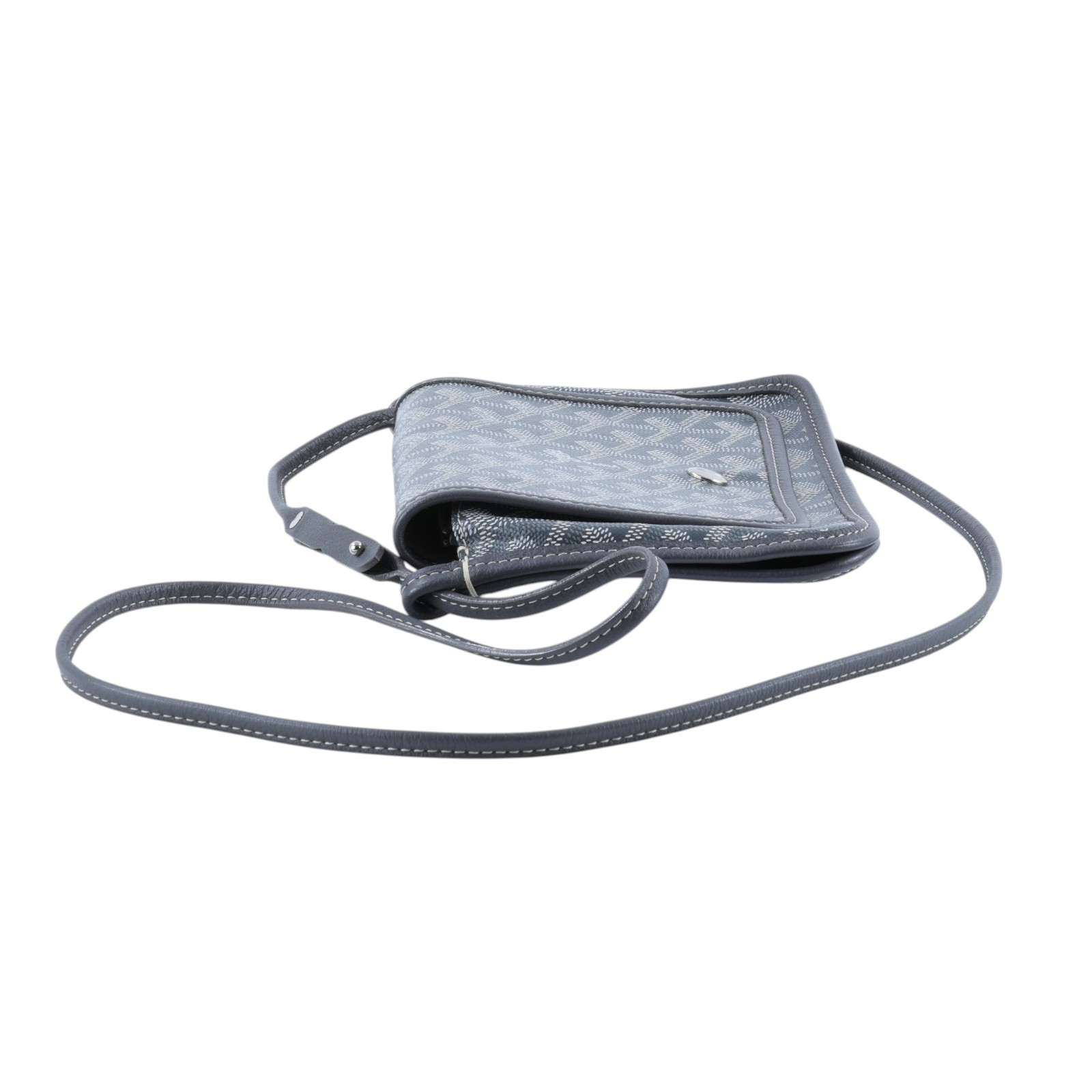 高雅德 GOYARD Plumet Pocket Wallet 肩背 隨身錢包 PLUMETPMLTY 灰PLUMET POCKET 背帶
