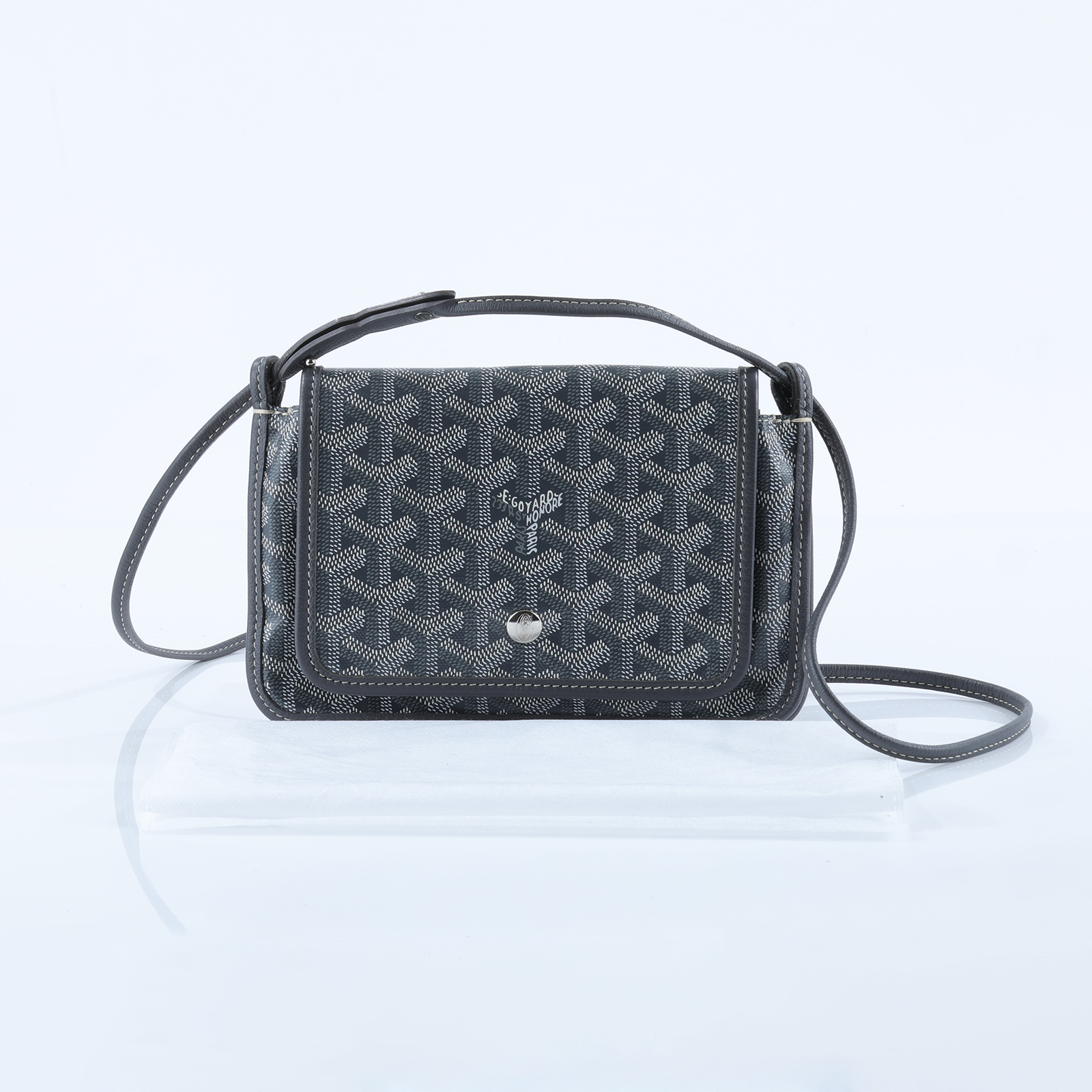高雅德 GOYARD Plumet Pocket Wallet 肩背 隨身錢包 PLUMETPMLTY 灰PLUMET POCKET 背帶