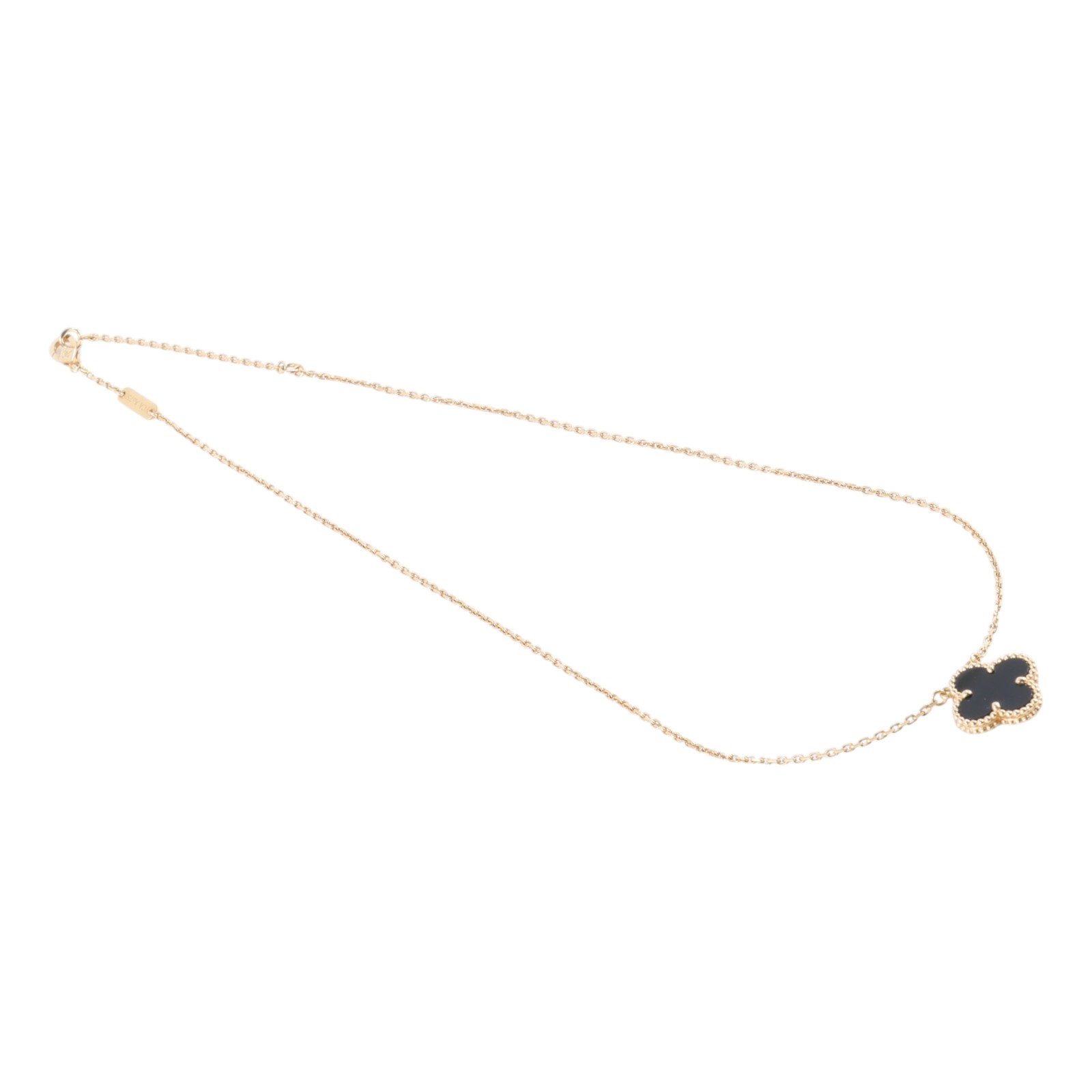 梵克雅寶 Van Cleef & Arpels Vintage Alhambra 吊墜 小型 VCARA45800 YG 黑縞瑪瑙VINTAGE項鍊 無附屬品