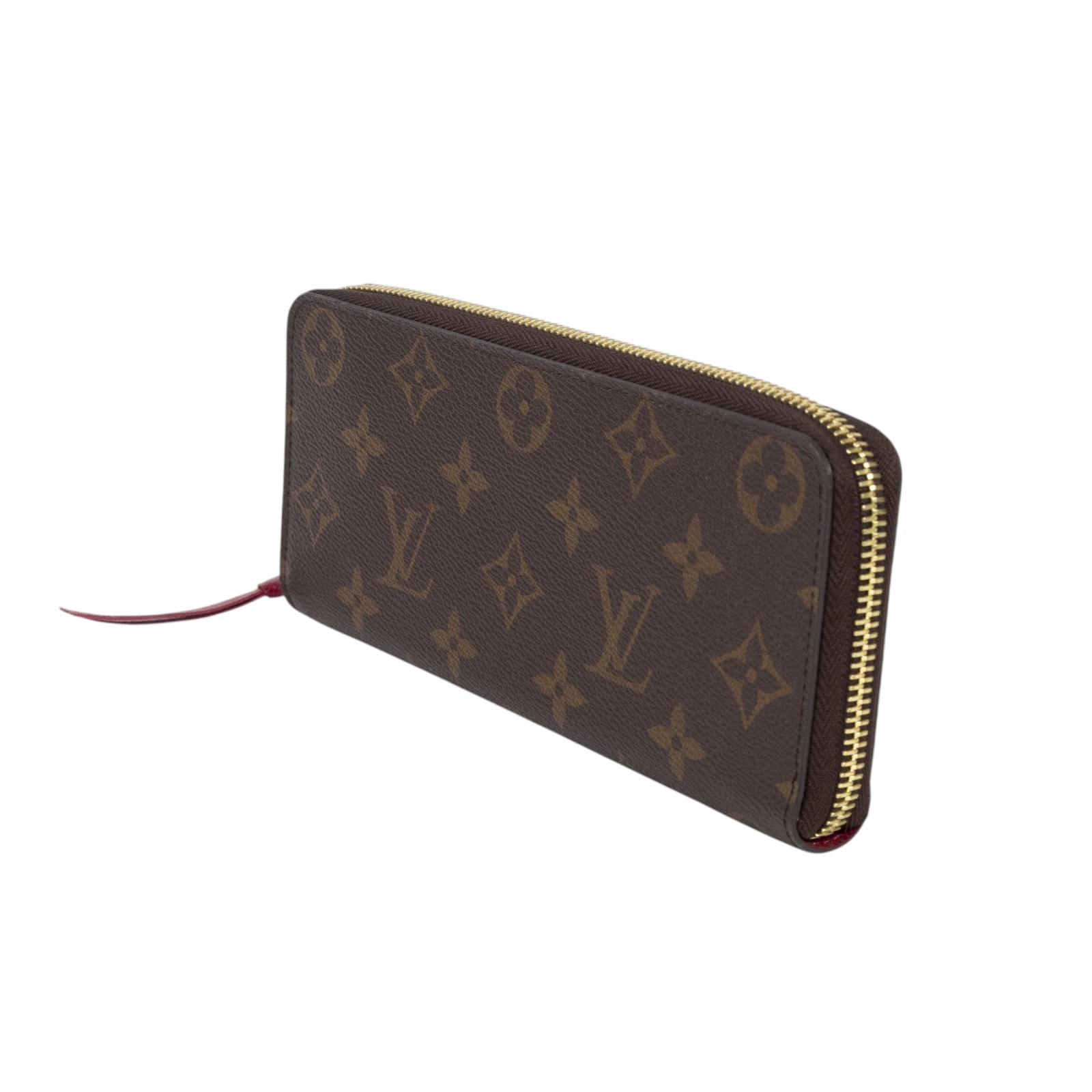 路易威登 LOUIS VUITTON Clémence 錢包 拉鍊 長夾 經典帆布 紫紅色 M60742 原花Clémence拉鍊長夾 無附屬品