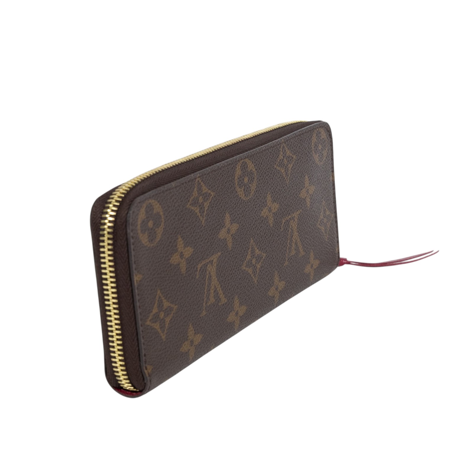 路易威登 LOUIS VUITTON Clémence 錢包 拉鍊 長夾 經典帆布 紫紅色 M60742 原花Clémence拉鍊長夾 無附屬品