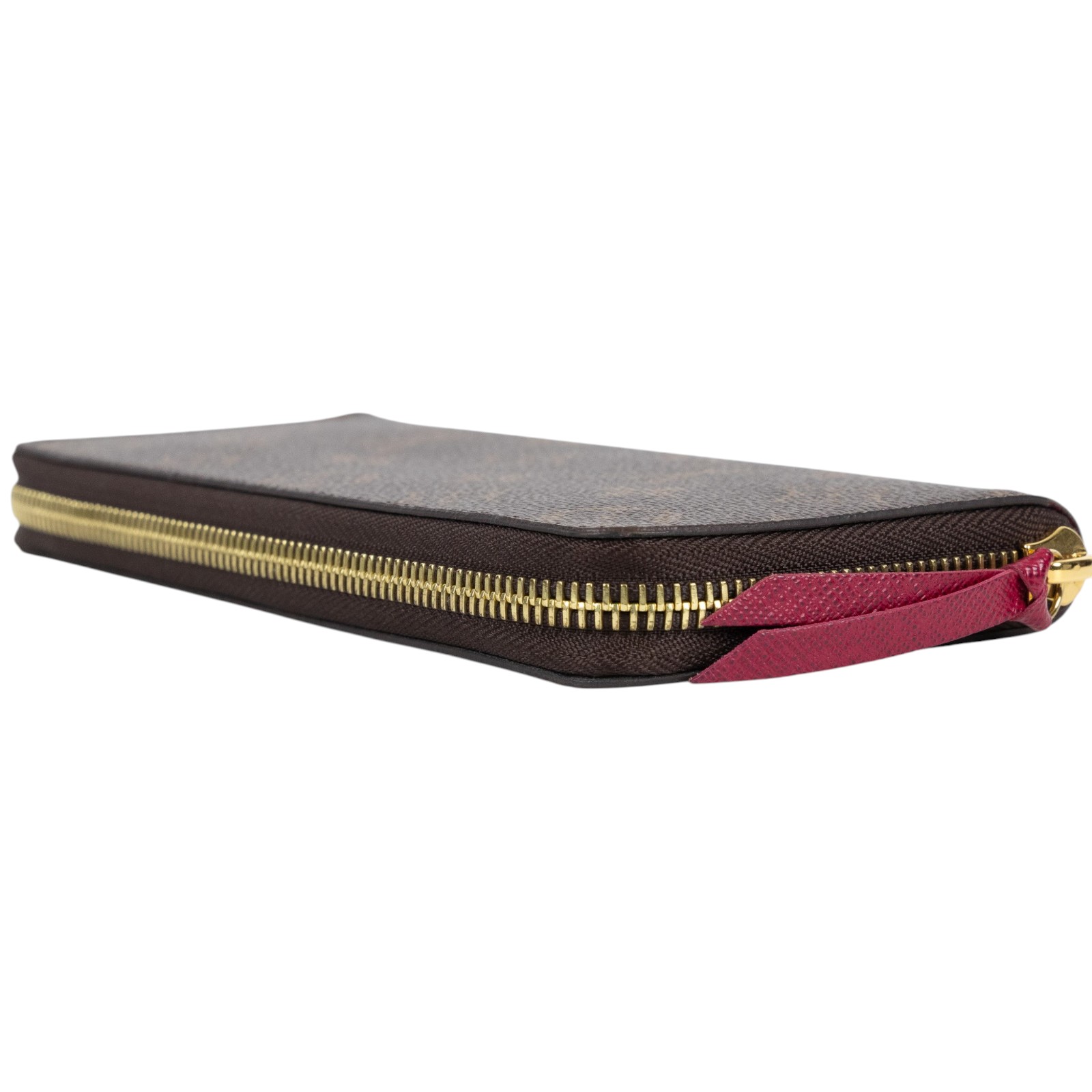 路易威登 LOUIS VUITTON Clémence 錢包 拉鍊 長夾 經典帆布 紫紅色 M60742 原花Clémence拉鍊長夾 無附屬品