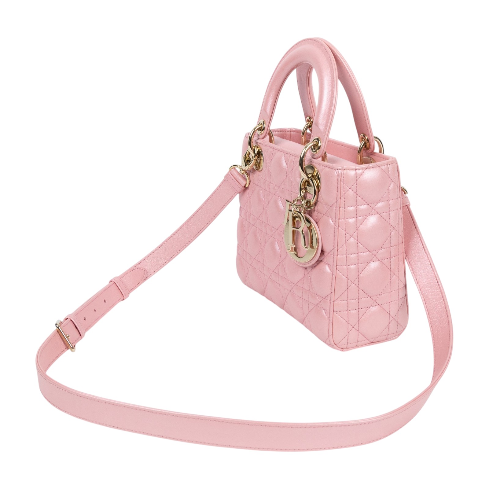 迪奧 CHRISTIAN DIOR Lady Dior My ABCDior 小型 肩背 手提包 羊皮 M0538ONGE  原廠盒子/防塵袋/背帶/保證卡