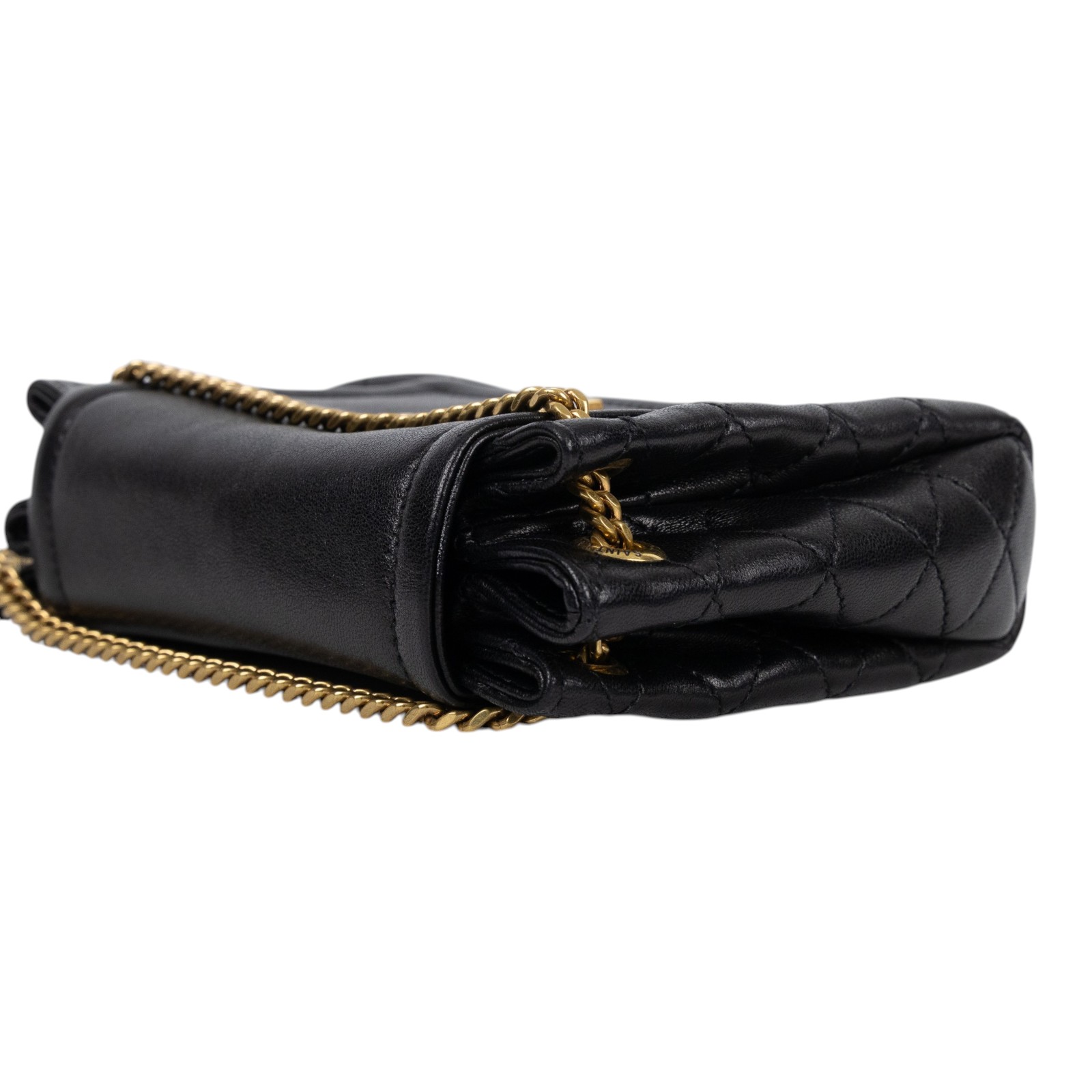 聖羅蘭 YSL SAINT LAURENT Nolia 小羊皮 迷你 手袋 肩背包 金色五金 6727381EL07 黑NOLITA MINI 無附屬品
